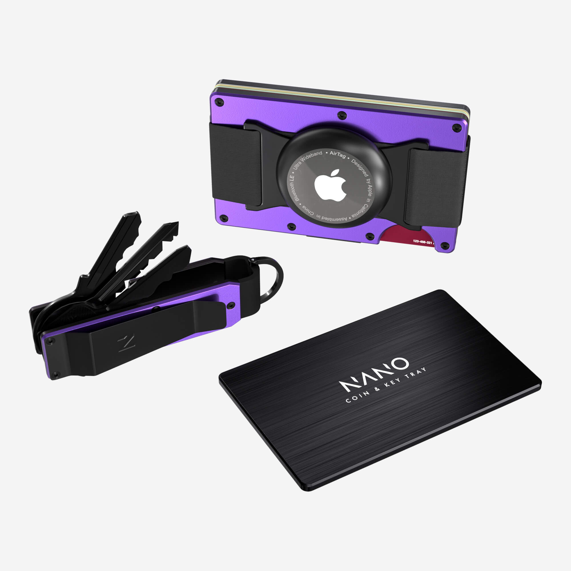 AirTag Cash Strap Wallet (Nebula Purple) Ultimate Bundle