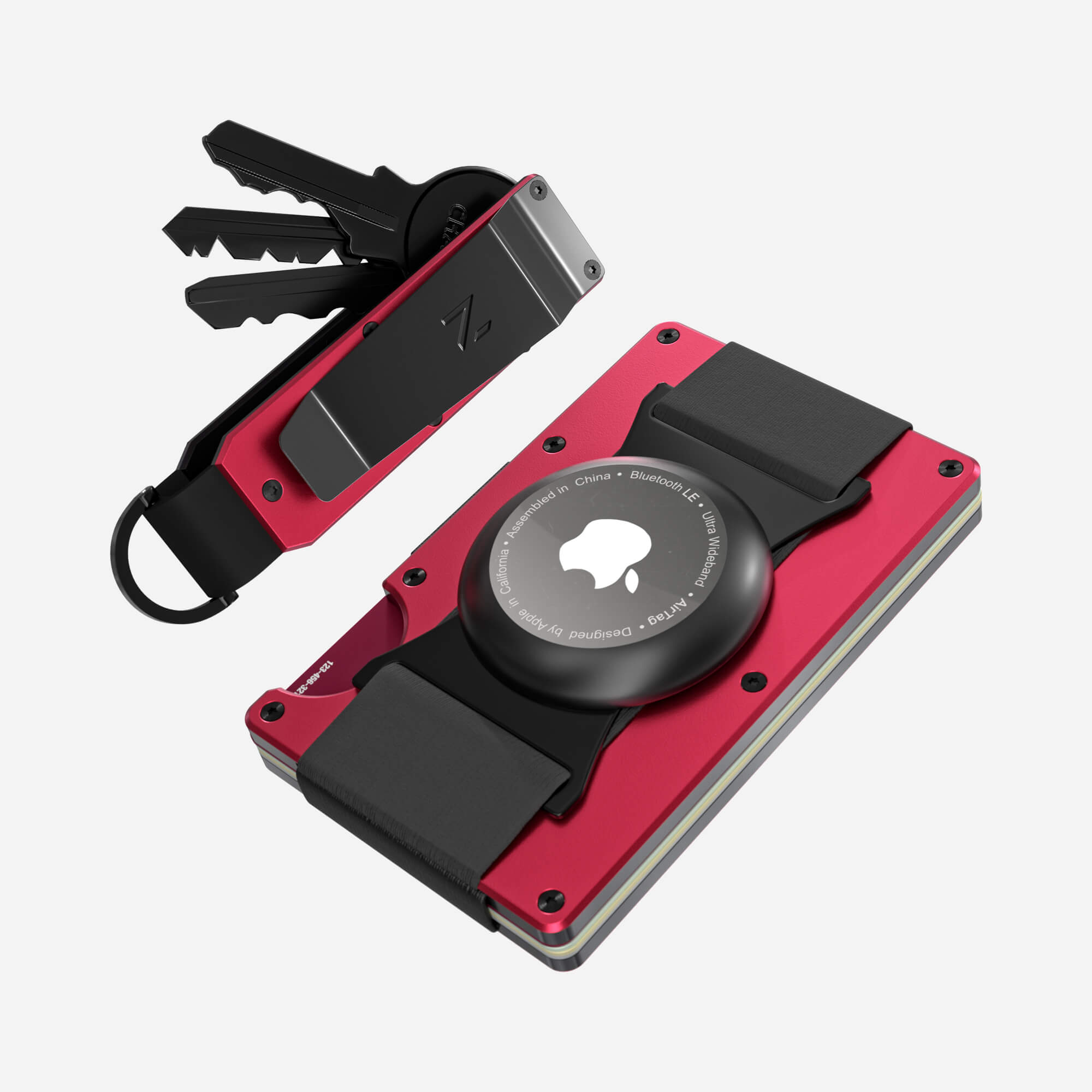 AirTag Cash Strap Wallet (Volcano Red) Everyday Bundle