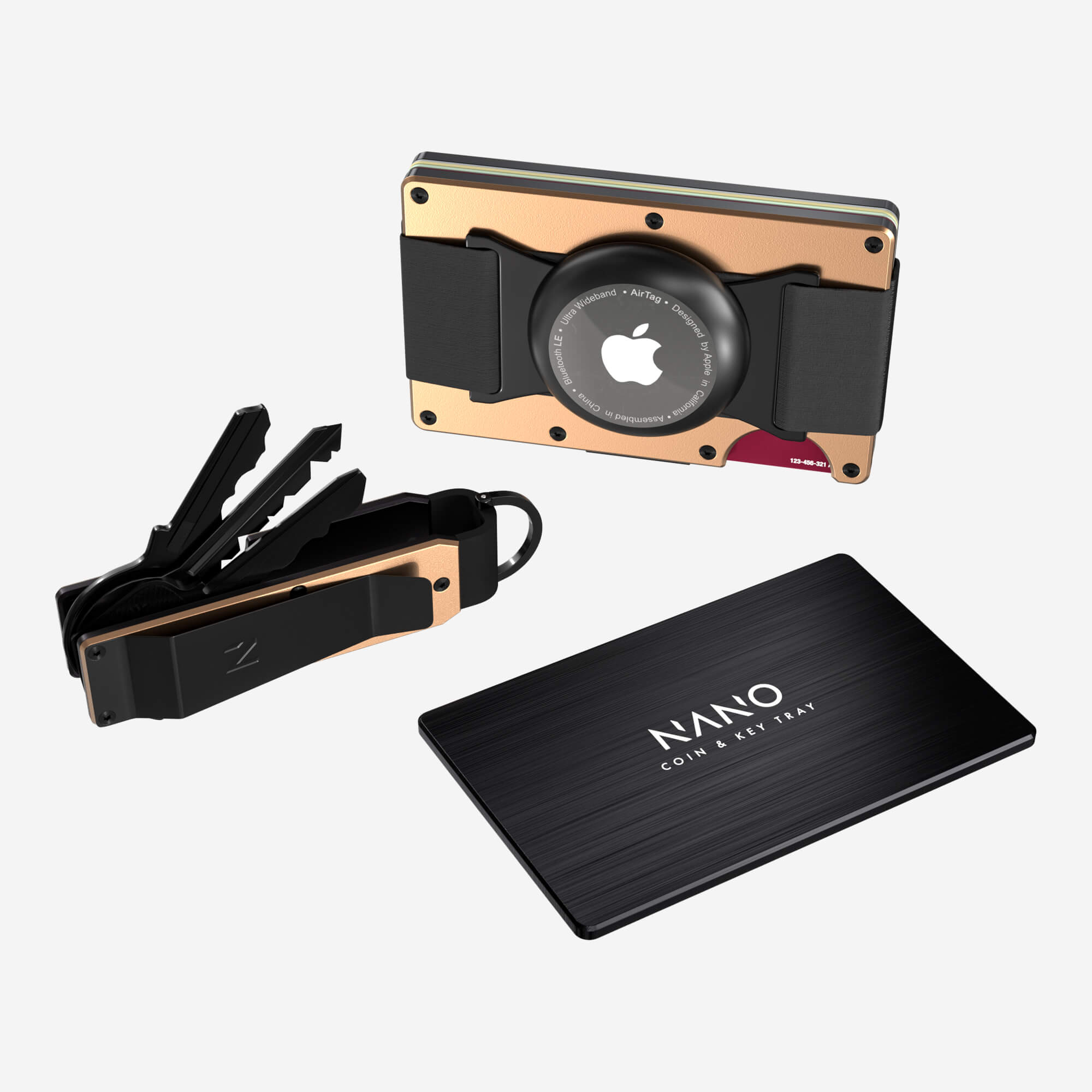 AirTag Cash Strap Wallet (Spectre Gold) Ultimate Bundle