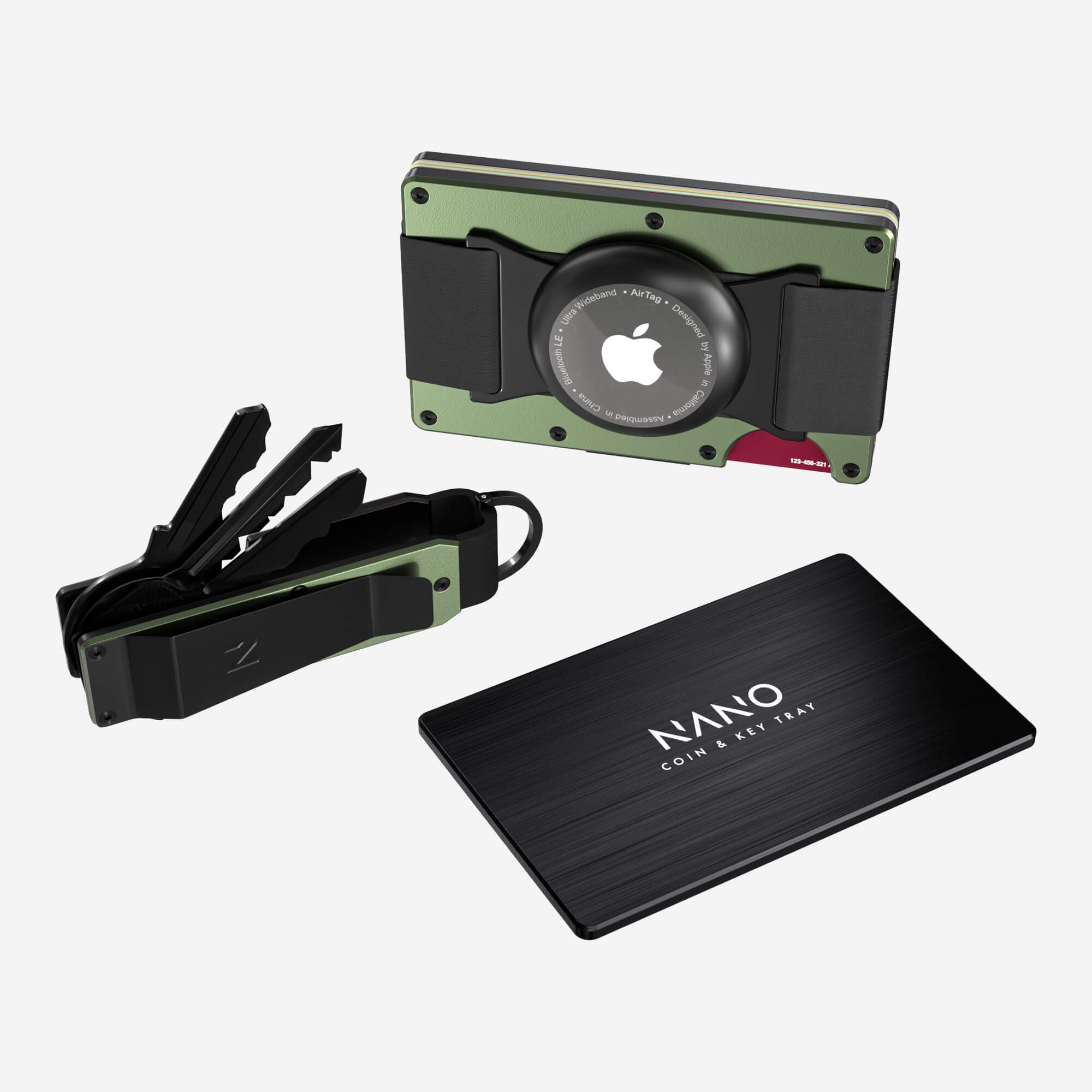 AirTag Cash Strap Wallet (Heritage Green) Ultimate Bundle