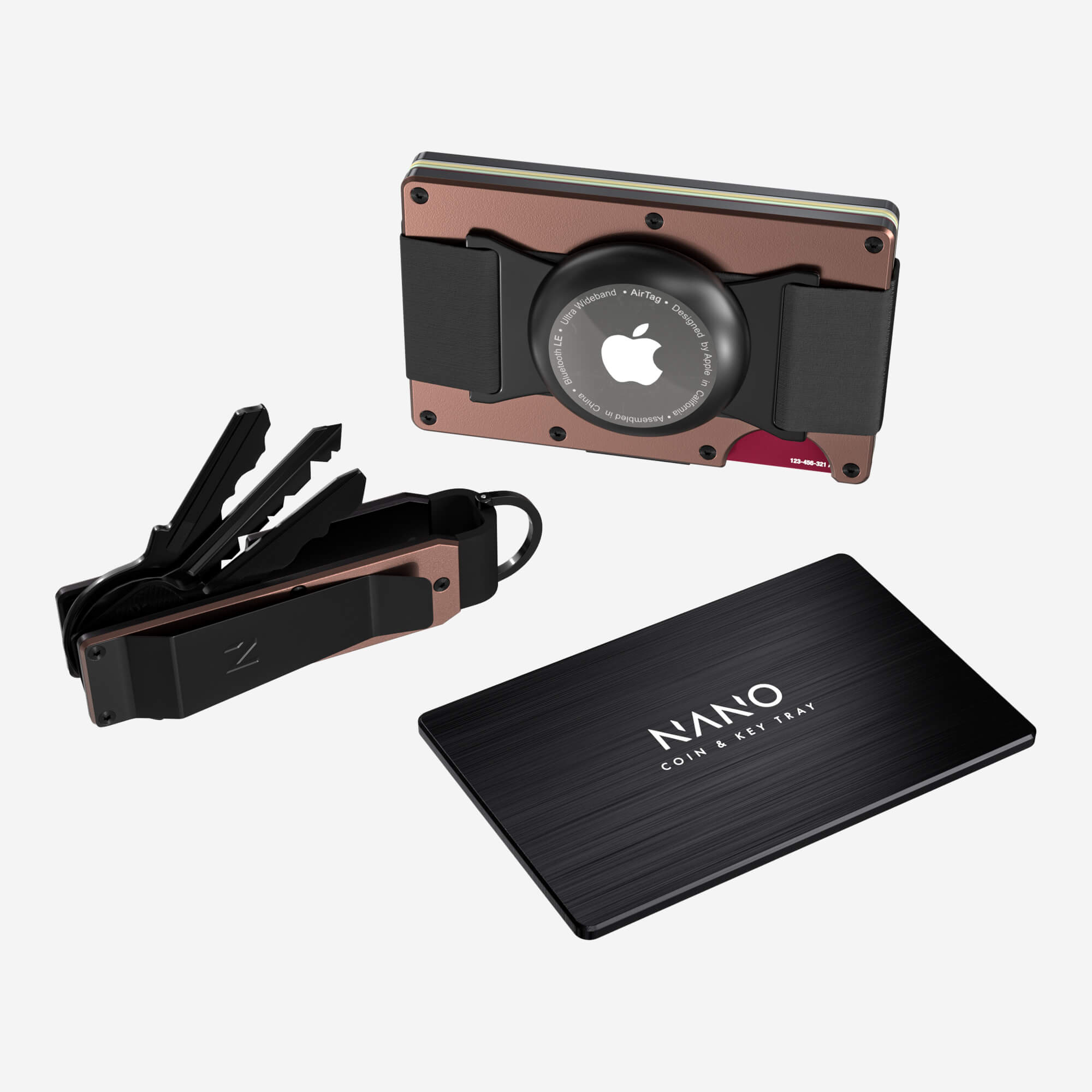 AirTag Cash Strap Wallet (Sonic Copper) Ultimate Bundle