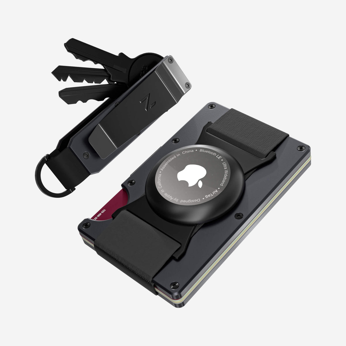 AirTag Cash Strap Wallet (Titan Gunmetal) Everyday Bundle