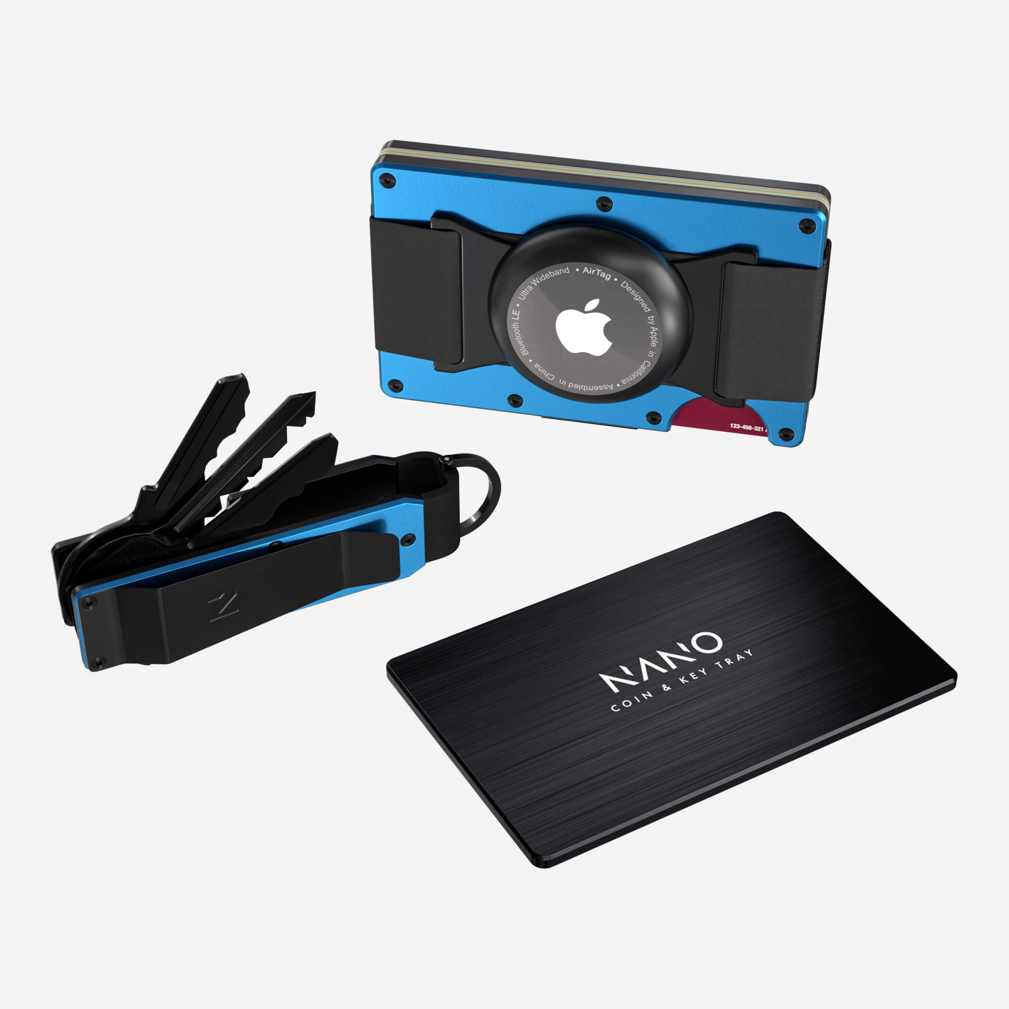 AirTag Cash Strap Wallet (Velocity Blue) Ultimate Bundle