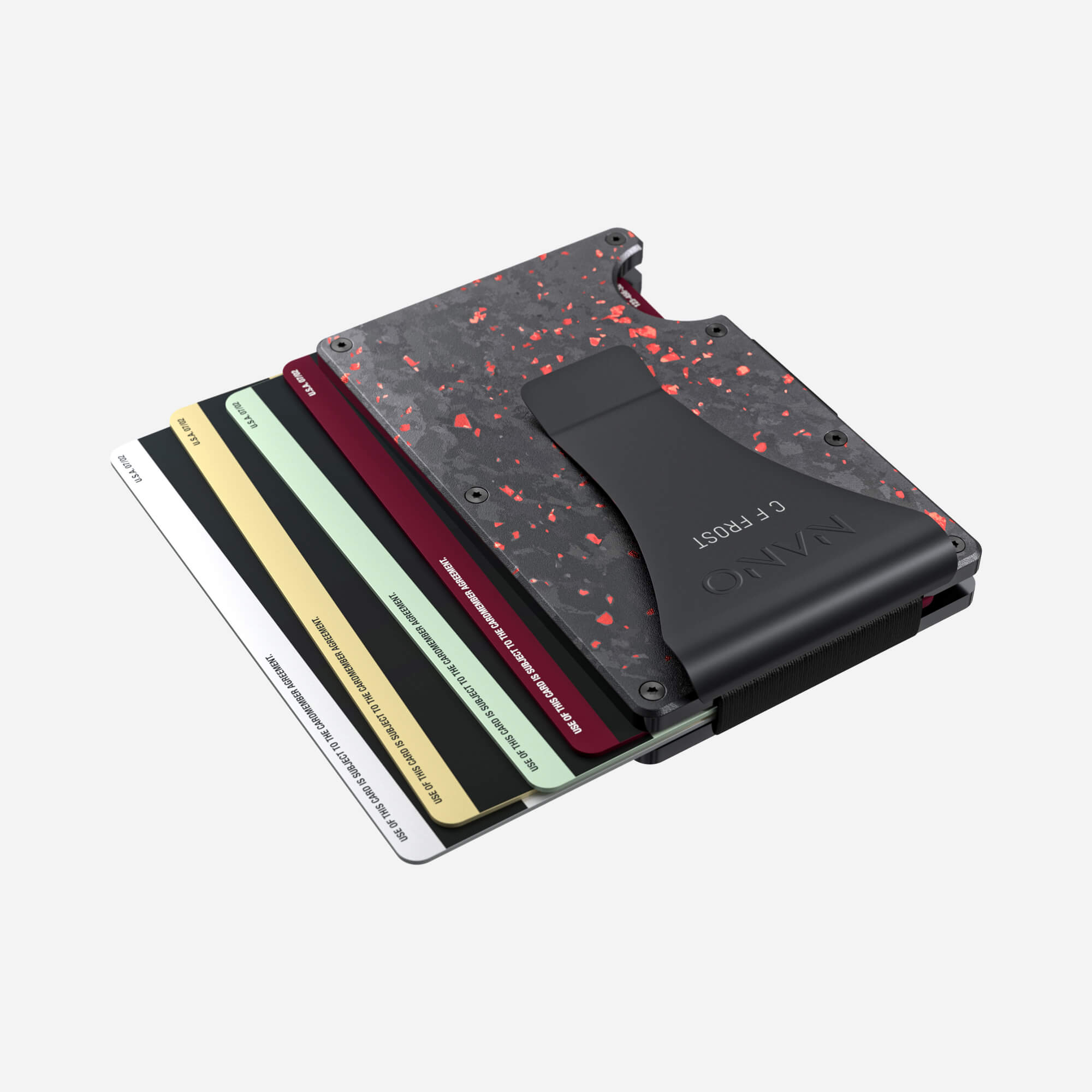 Personalised Money Clip Wallet (Nero/Rosso)