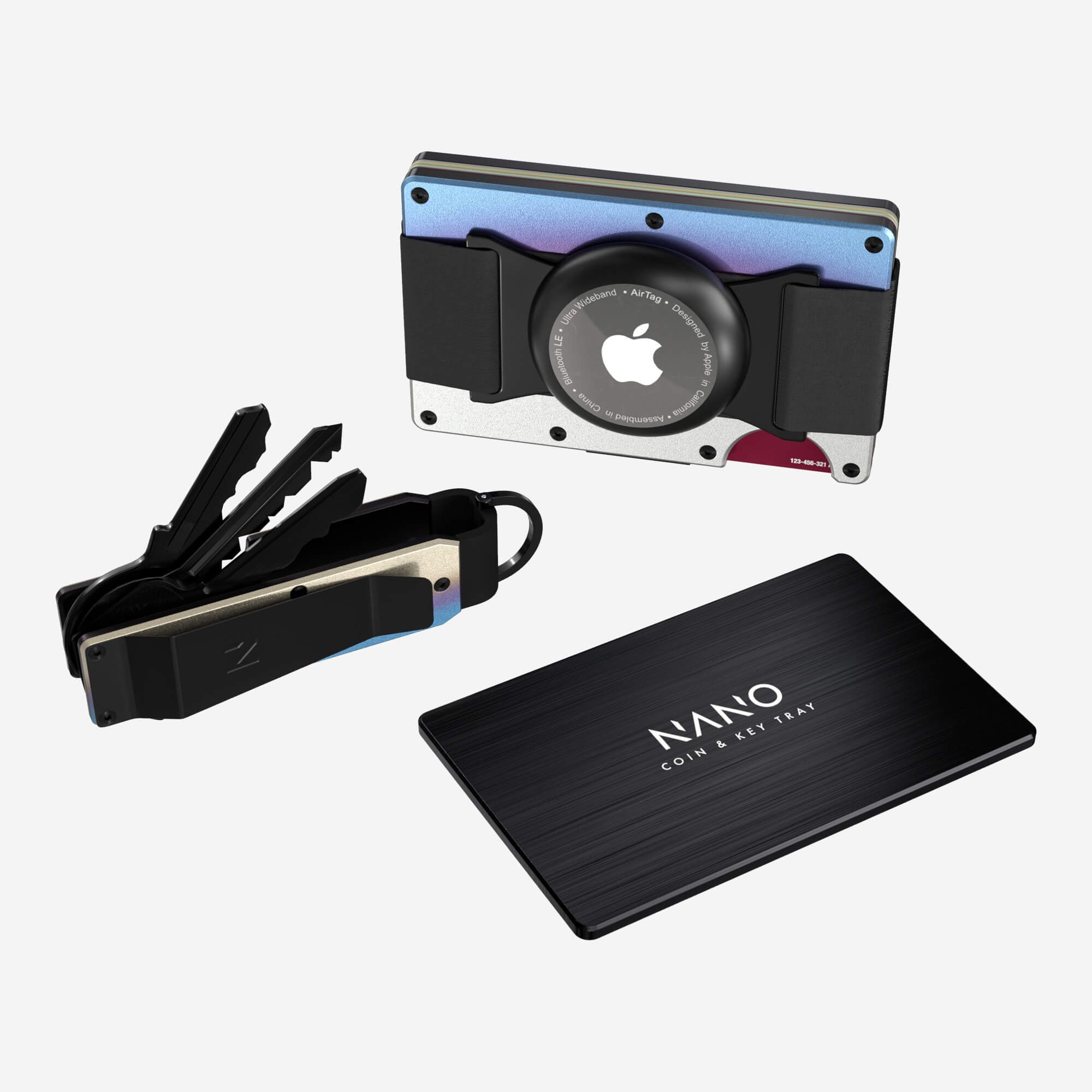 AirTag Cash Strap Wallet (Flame Burnt) Ultimate Bundle