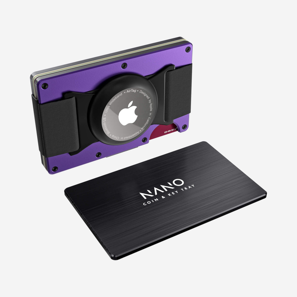 AirTag Cash Strap Wallet (Nebula Purple) Essential Bundle