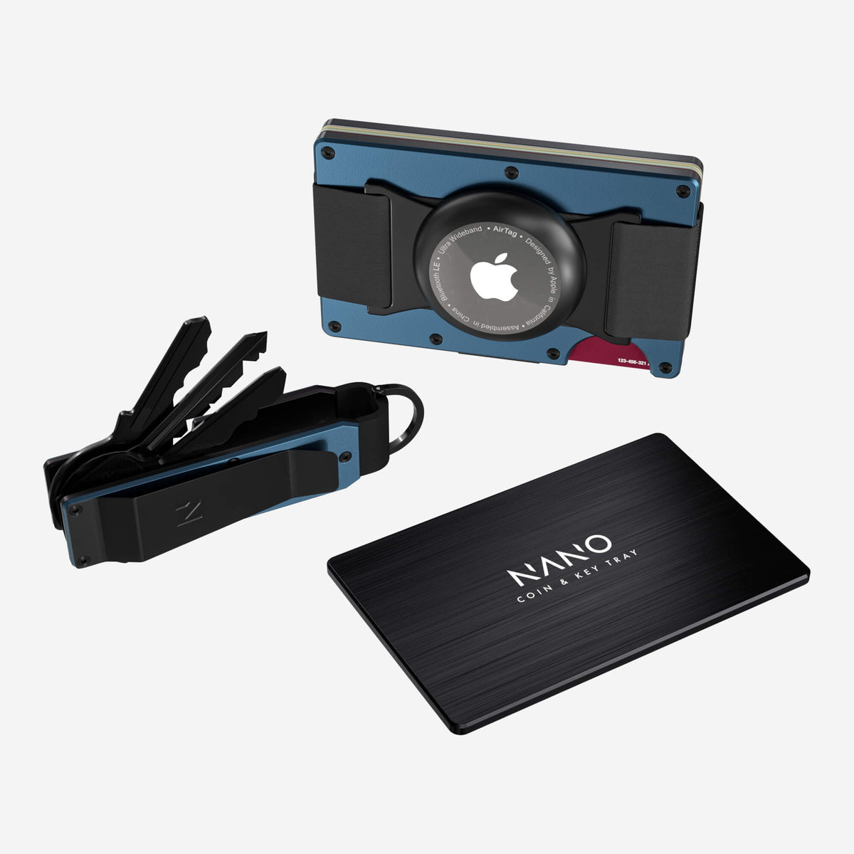 AirTag Cash Strap Wallet (Riviera Navy) Ultimate Bundle