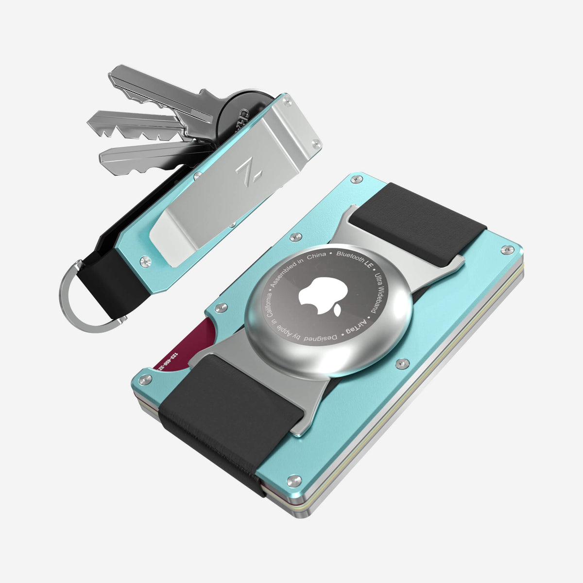 AirTag Cash Strap Wallet (Ocean Mist) Everyday Bundle
