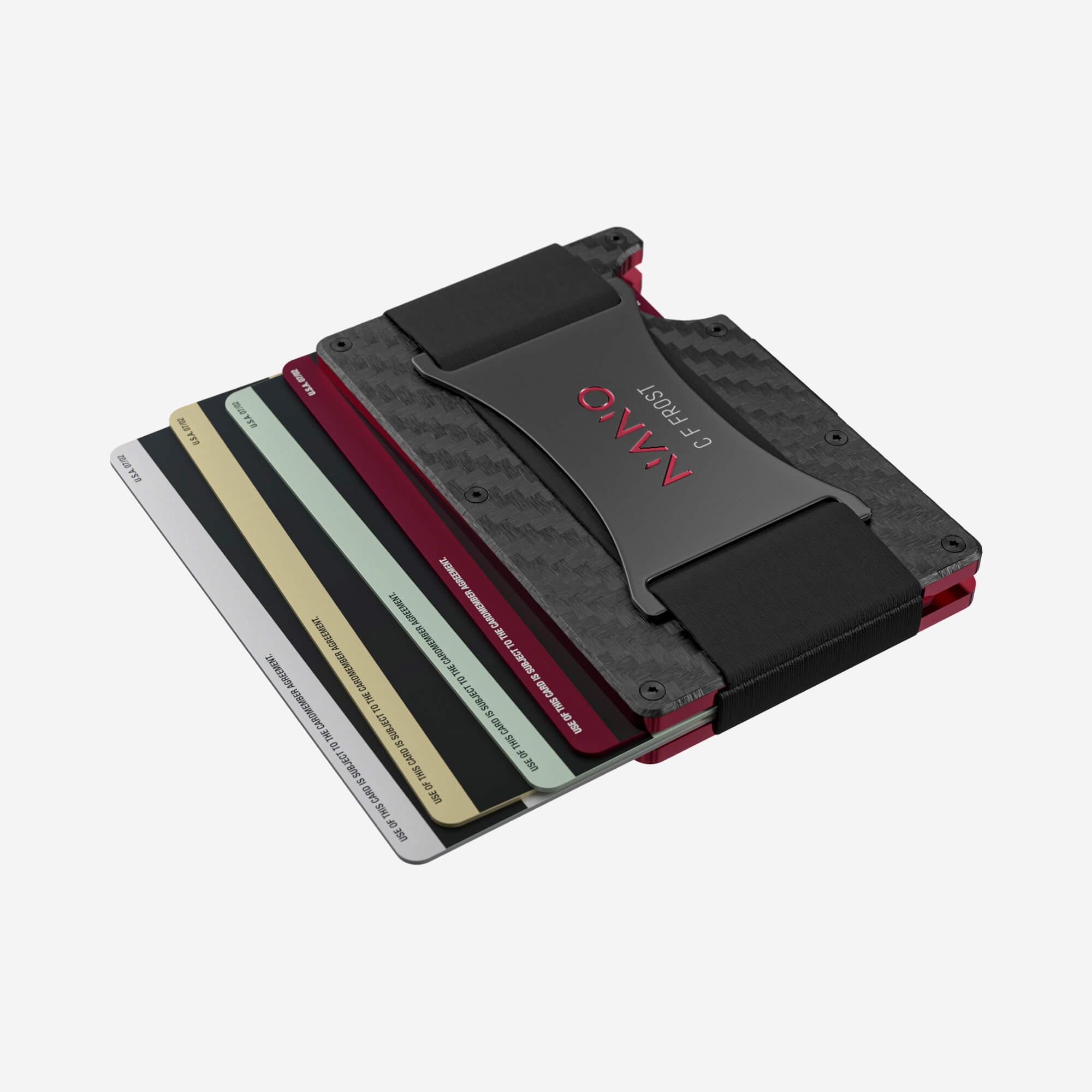 003 Personalised Cash Strap Wallet (Stealth Black/Volcano Red)