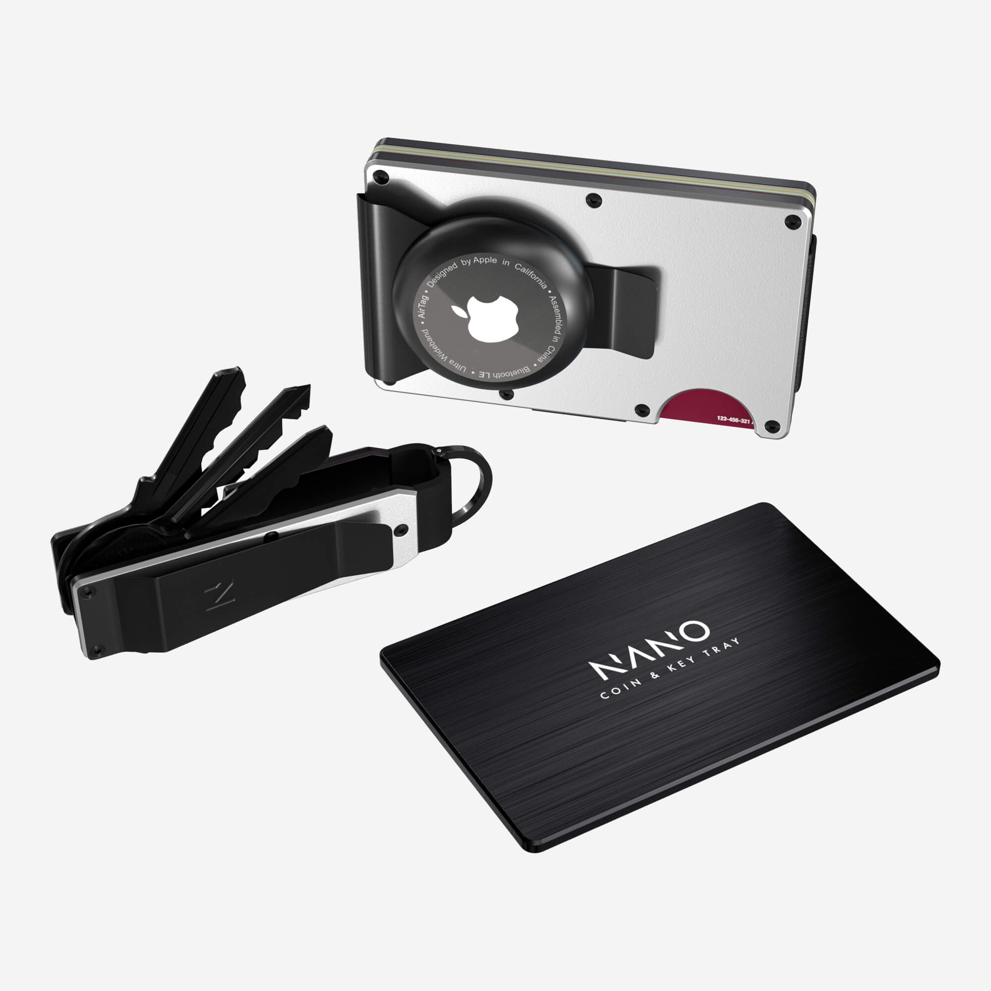 AirTag Money Clip Wallet (Ghost Silver) Ultimate Bundle
