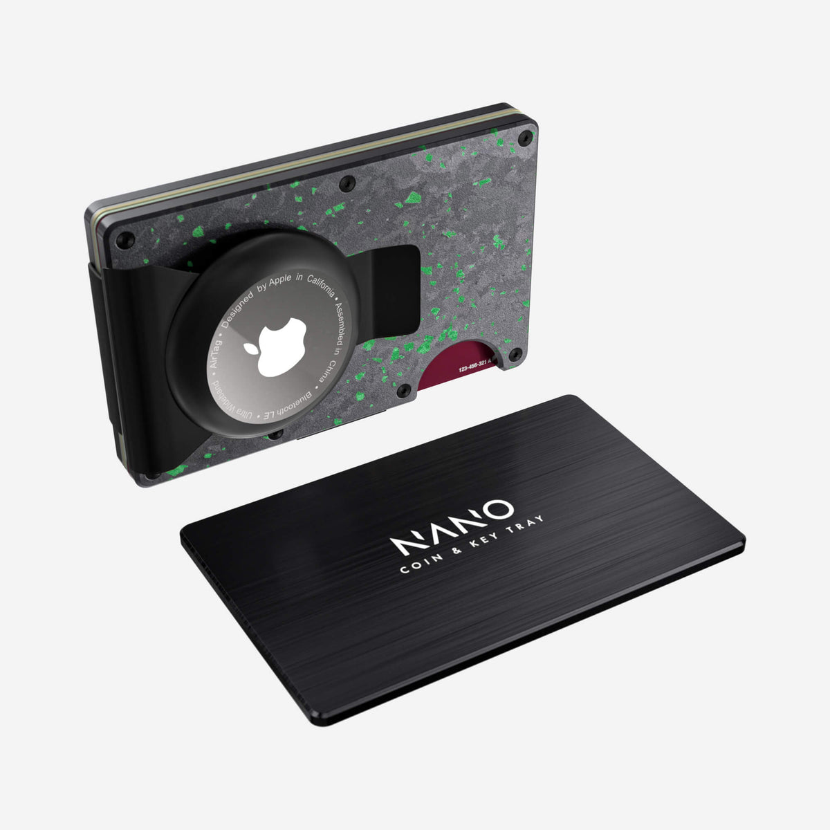 AirTag Money Clip Wallet (Nero/Verde) Essential Bundle