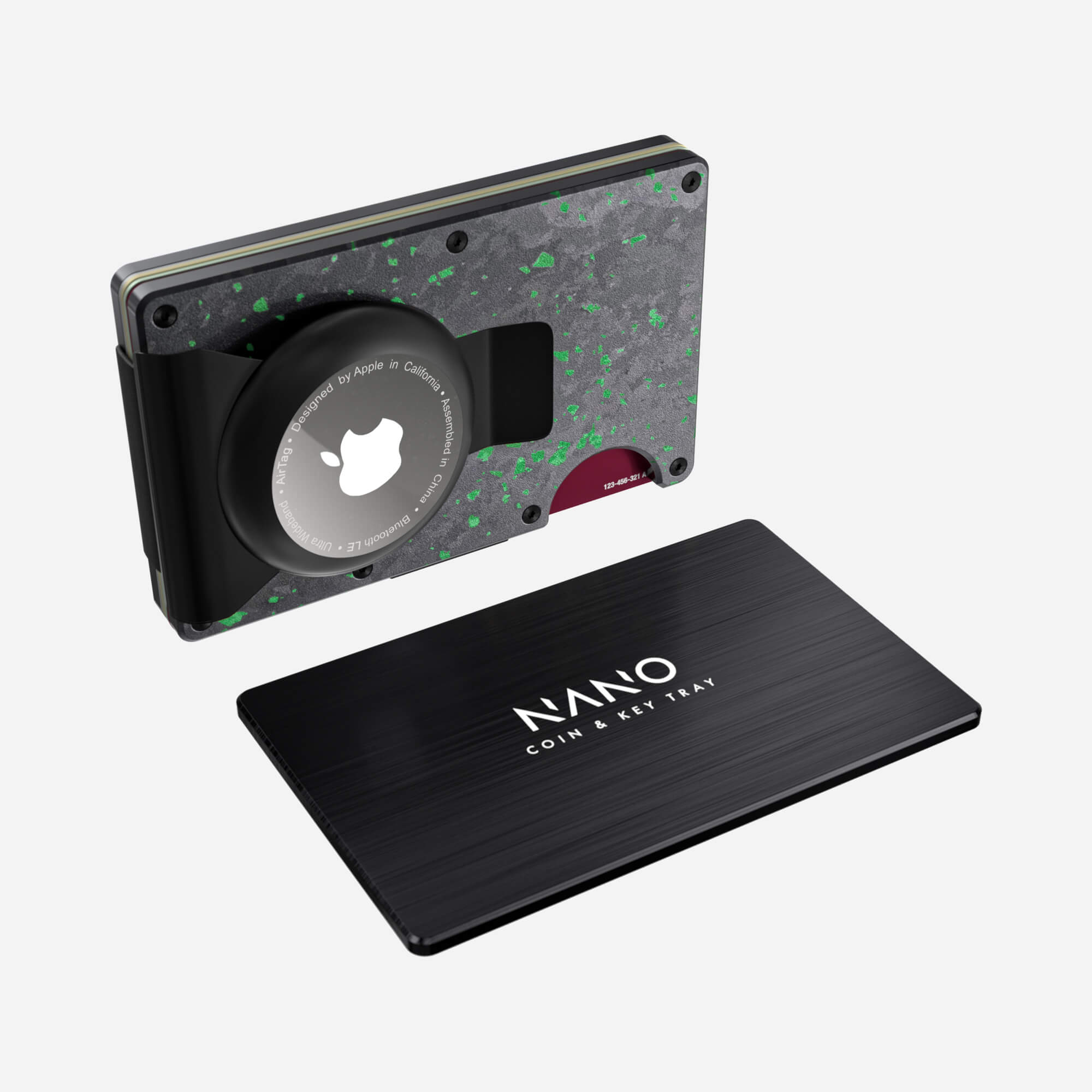 AirTag Money Clip Wallet (Nero/Verde) Essential Bundle
