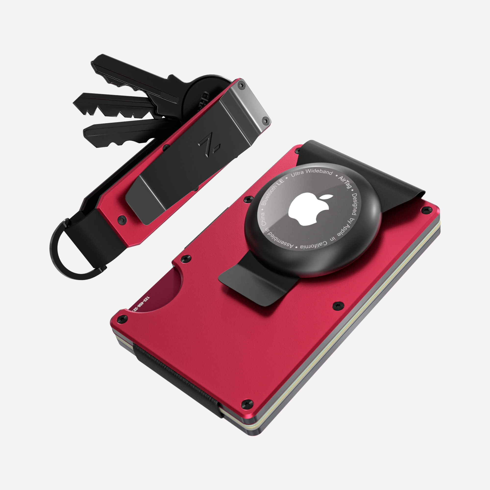 AirTag Money Clip Wallet (Volcano Red) Everyday Bundle
