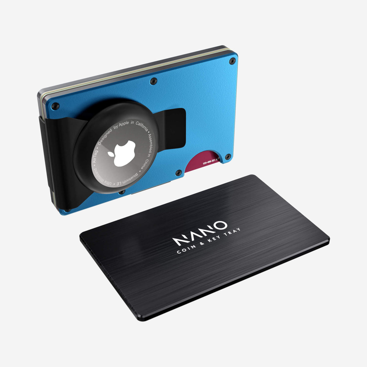 AirTag Money Clip Wallet (Velocity Blue) Essential Bundle