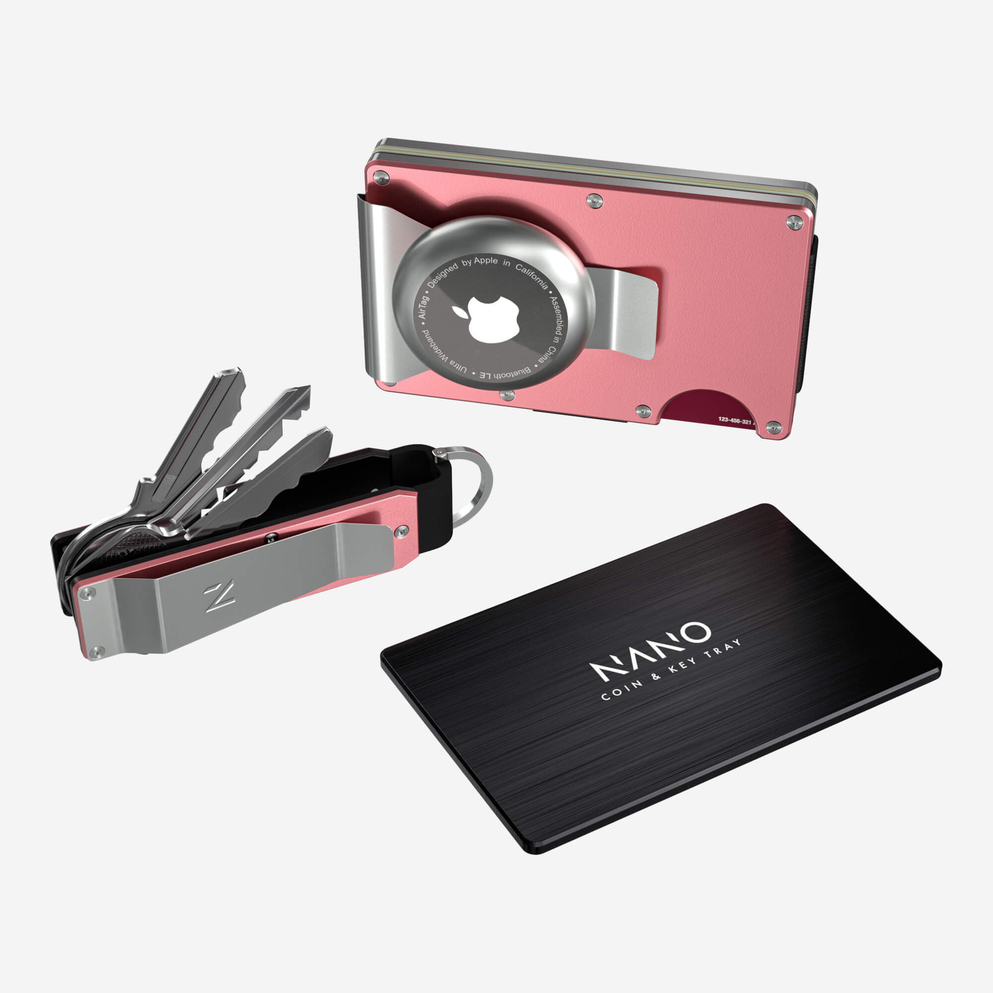 AirTag Money Clip Wallet (Sunset Blush) Ultimate Bundle