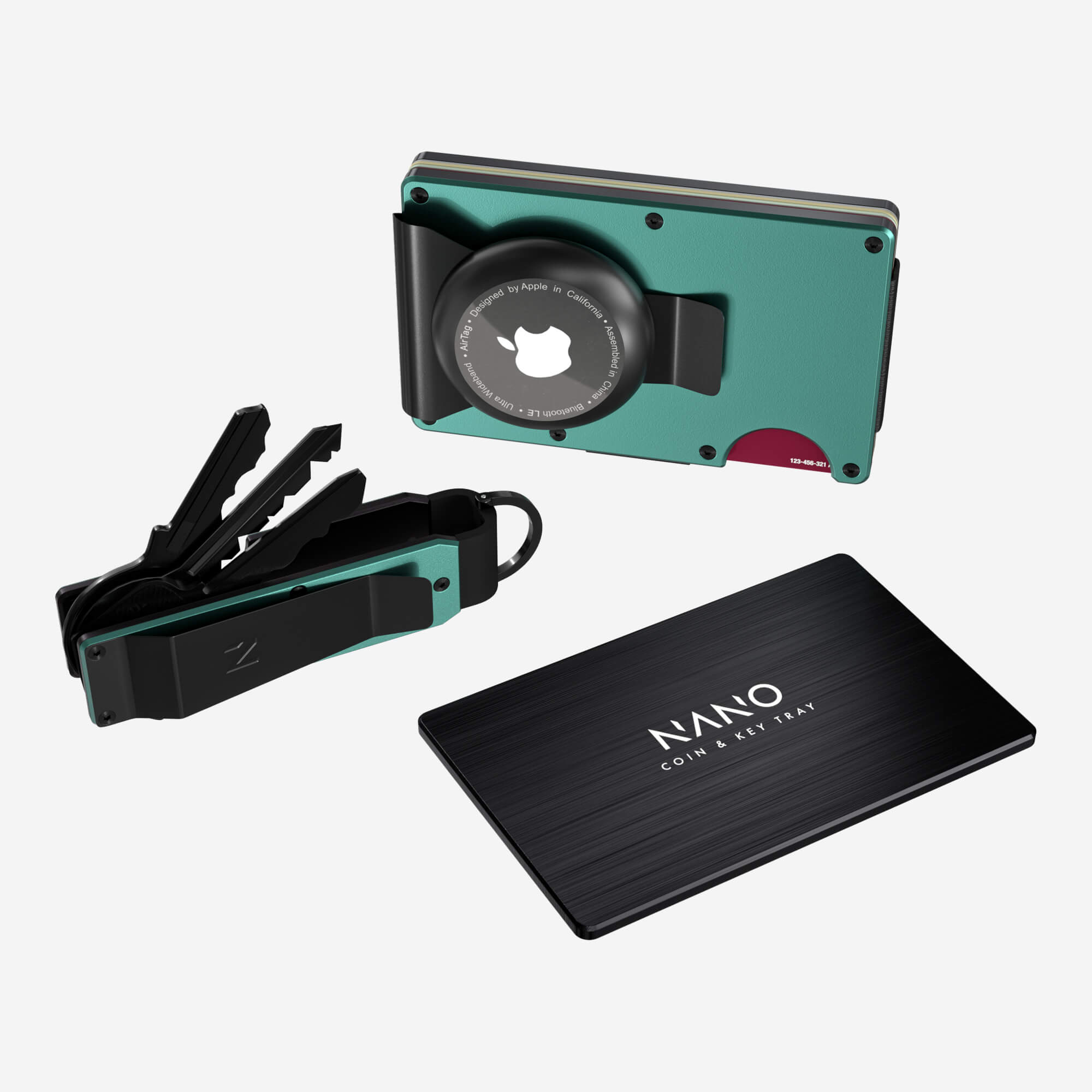 AirTag Money Clip Wallet (Racing Green) Ultimate Bundle