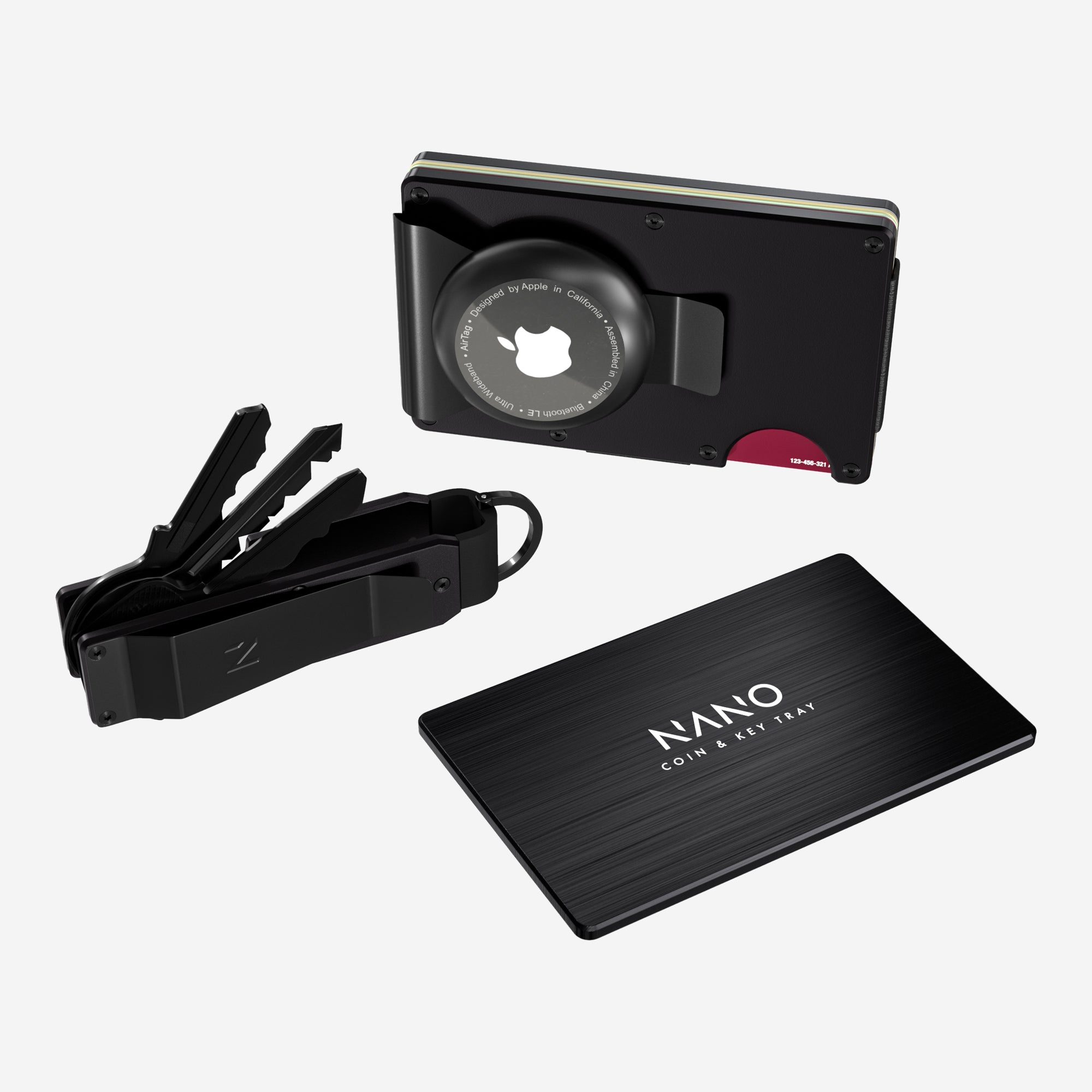 Personalised AirTag Money Clip Wallet (Phantom Black) Ultimate Bundle