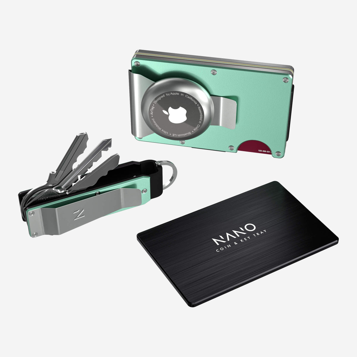 AirTag Money Clip Wallet (Orchard Mint) Ultimate Bundle