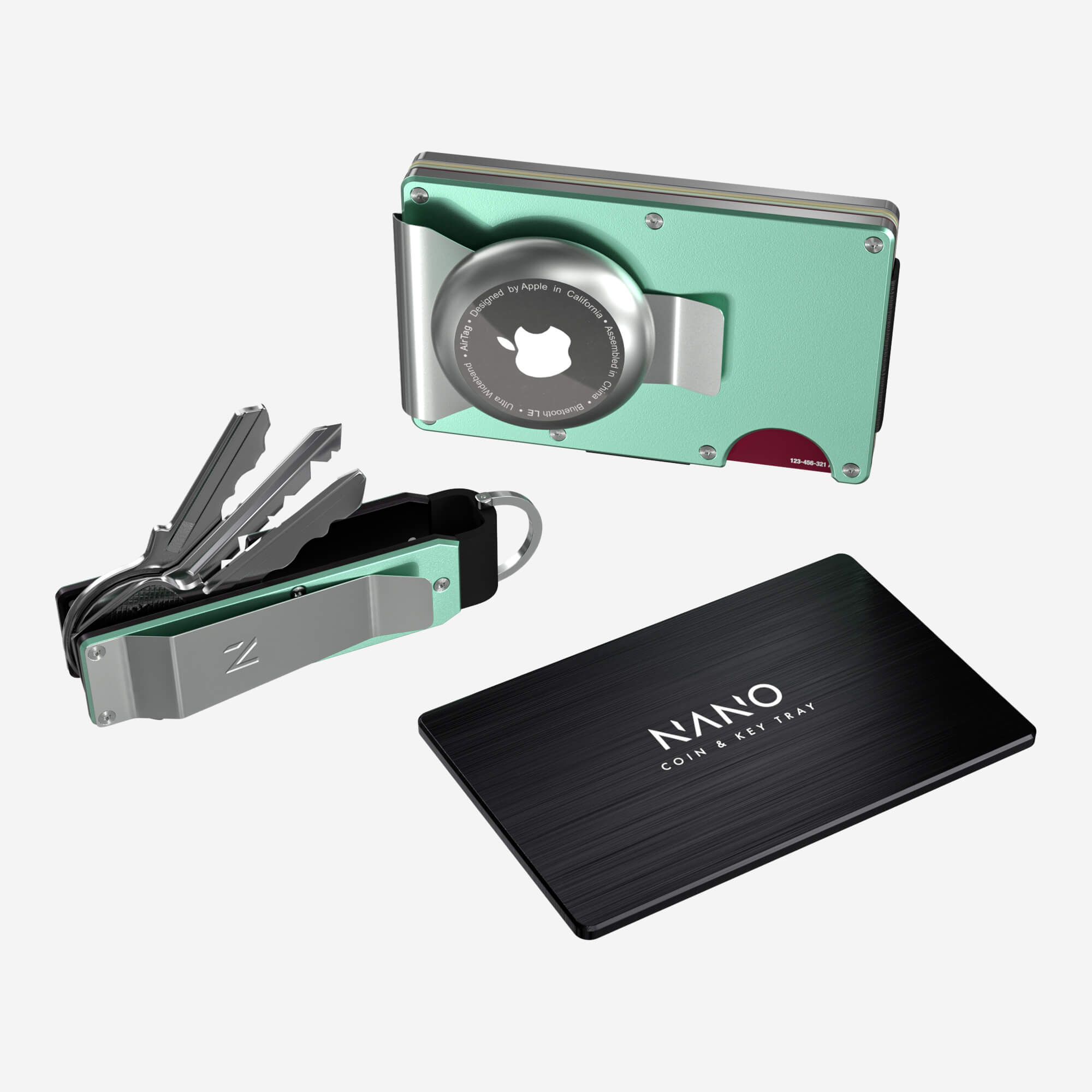 AirTag Money Clip Wallet (Orchard Mint) Ultimate Bundle