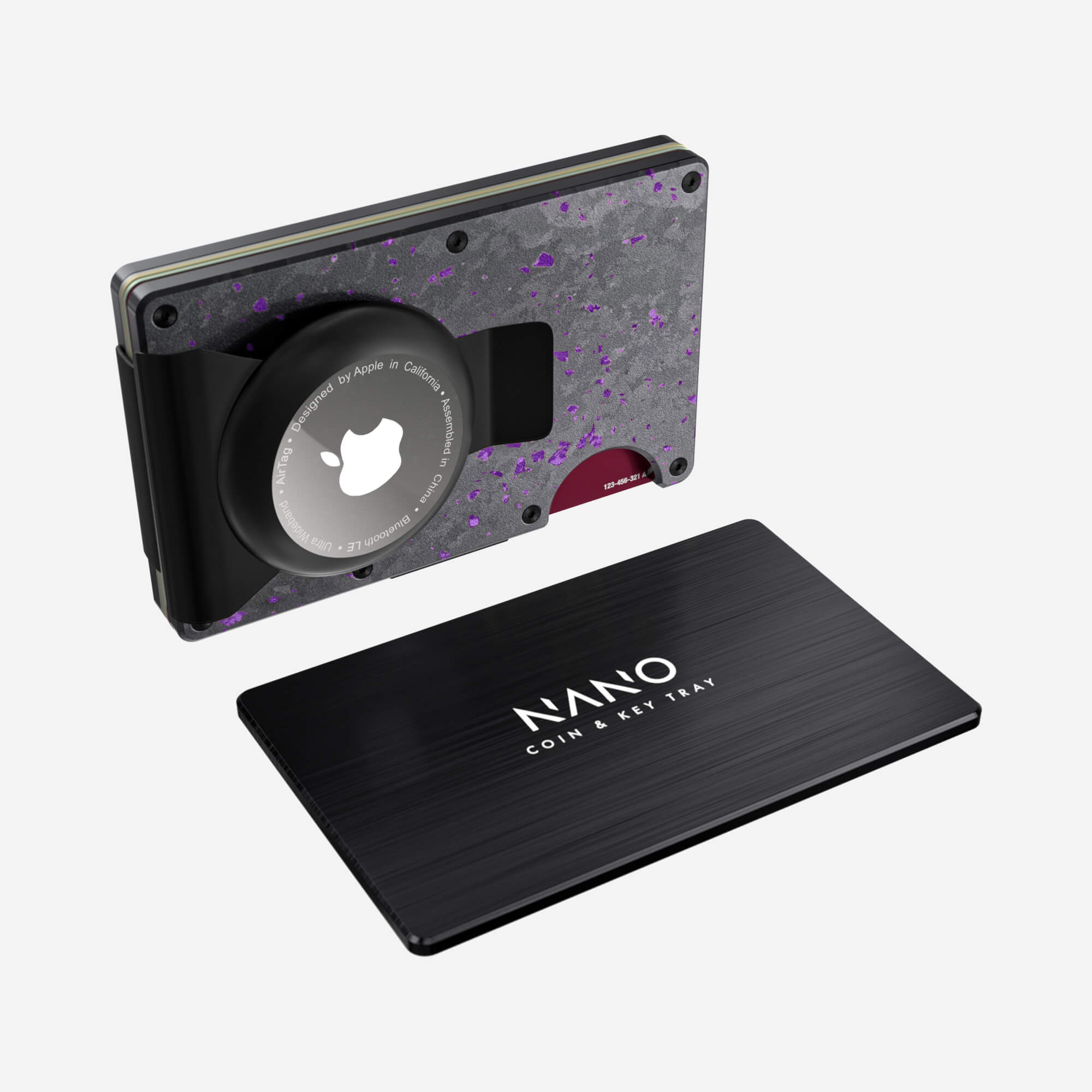 AirTag Money Clip Wallet (Nero/Viola) Essential Bundle