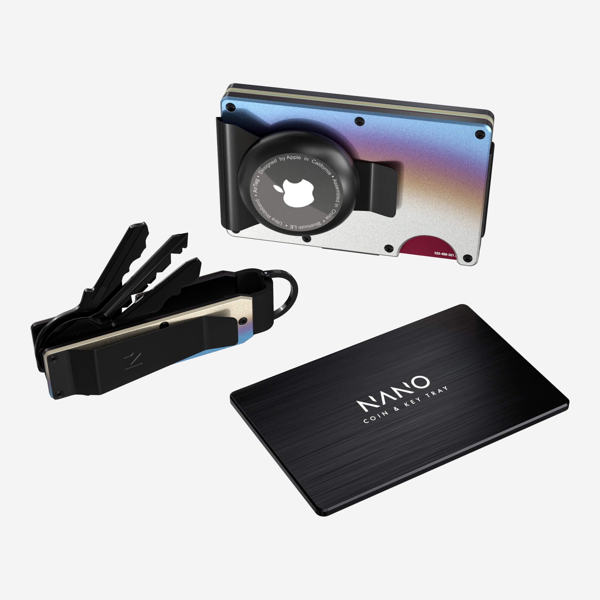 AirTag Money Clip Wallet (Flame Burnt) Ultimate Bundle