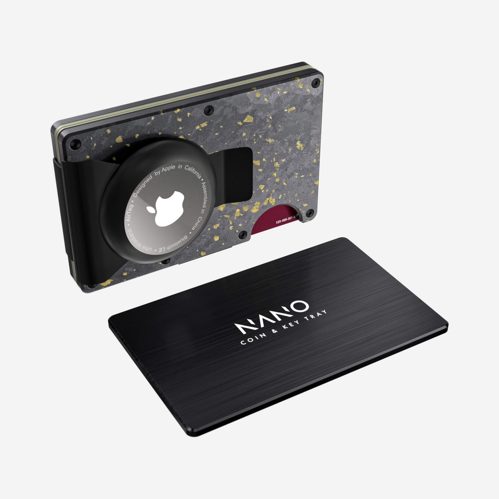 AirTag Money Clip Wallet (Nero/Oro) Essential Bundle