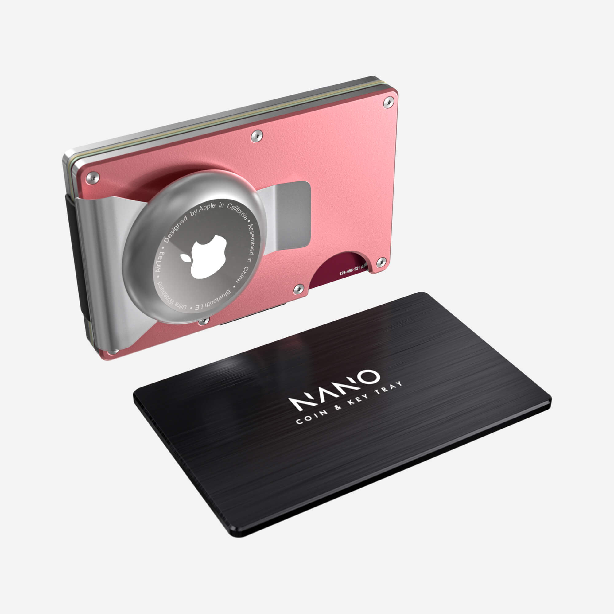 Personalised AirTag Money Clip Wallet (Sunset Blush) Essential Bundle