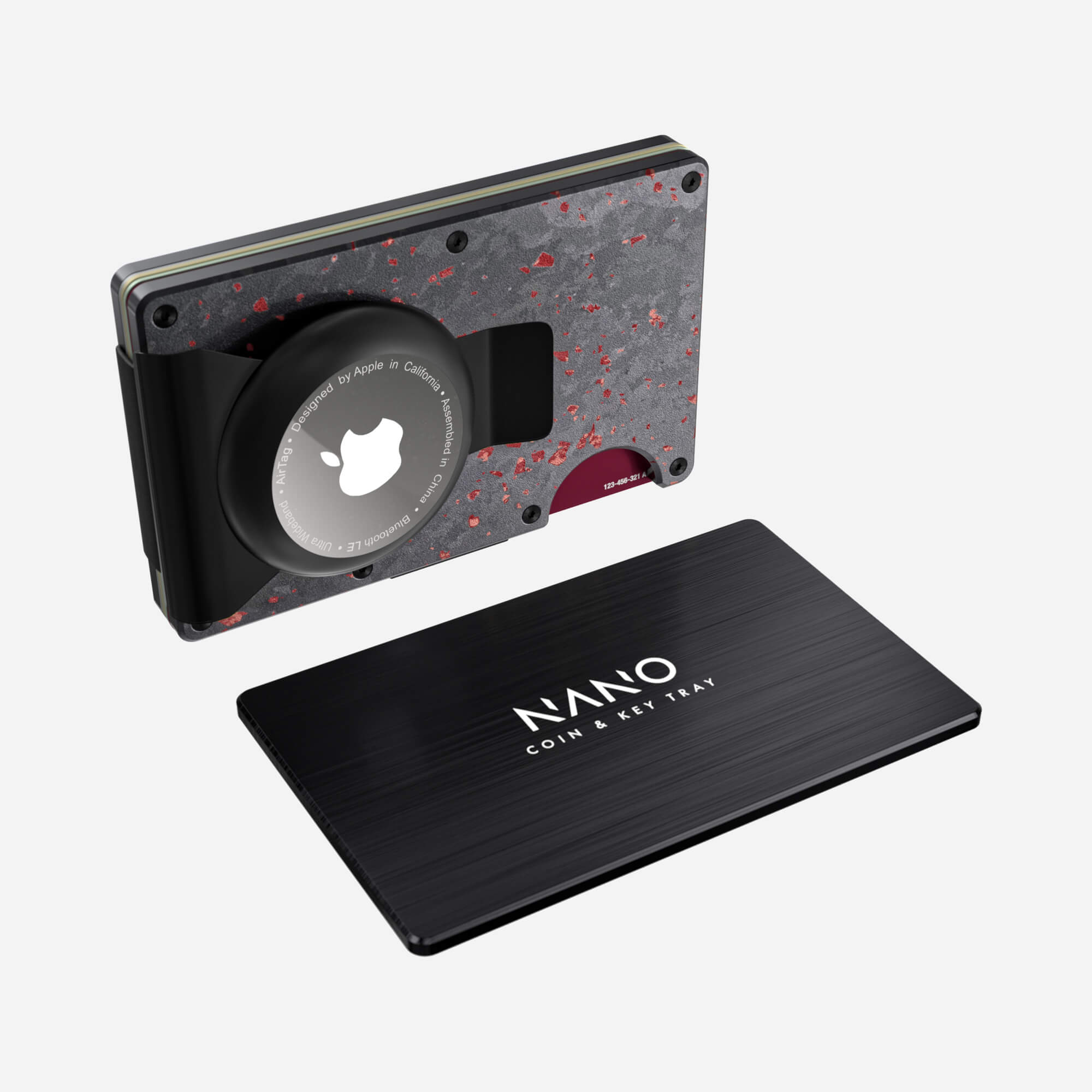 AirTag Money Clip Wallet (Nero/Rosso) Essential Bundle