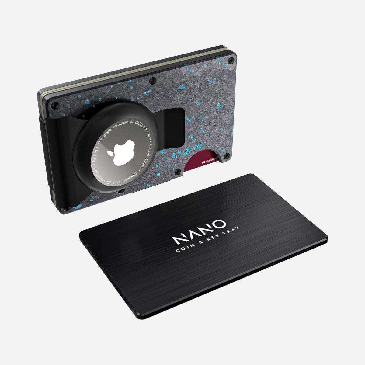 AirTag Money Clip Wallet (Nero/Azzuro) Essential Bundle
