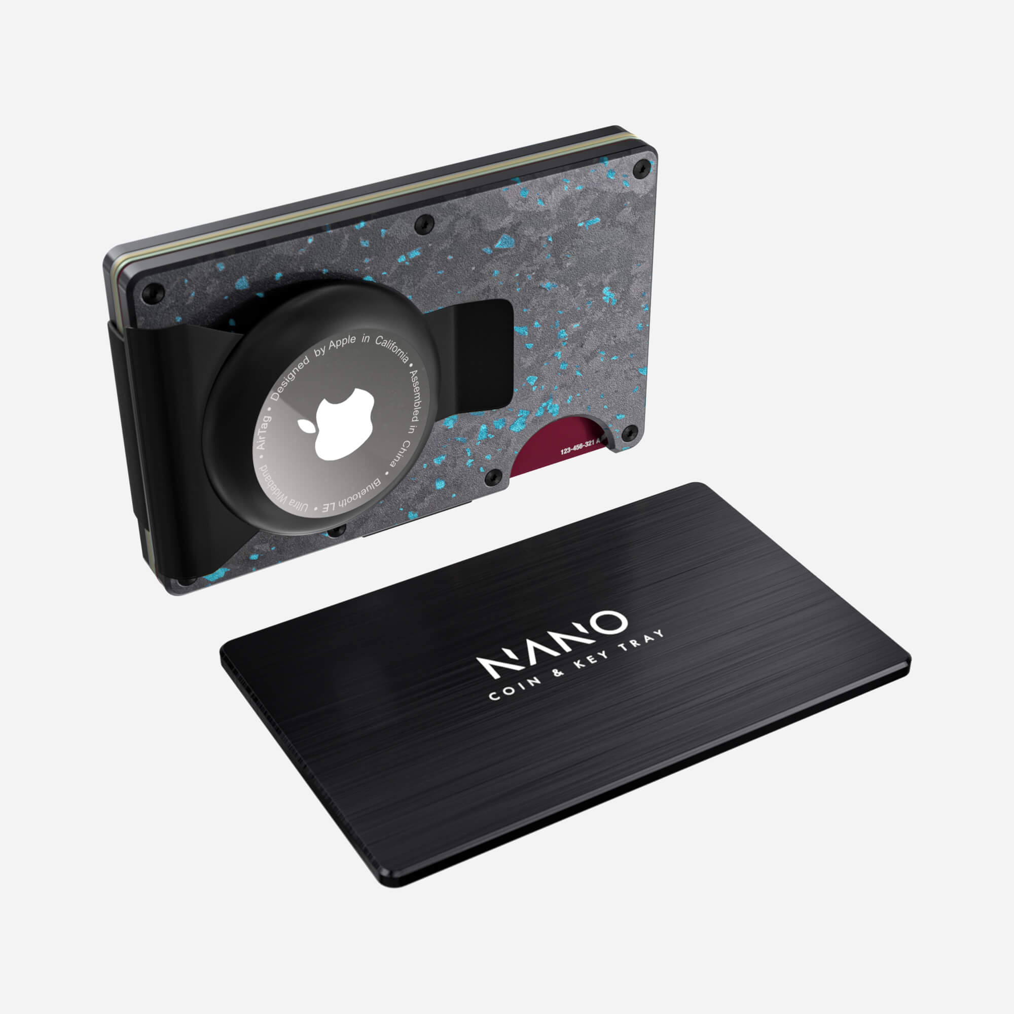AirTag Money Clip Wallet (Nero/Azzuro) Essential Bundle