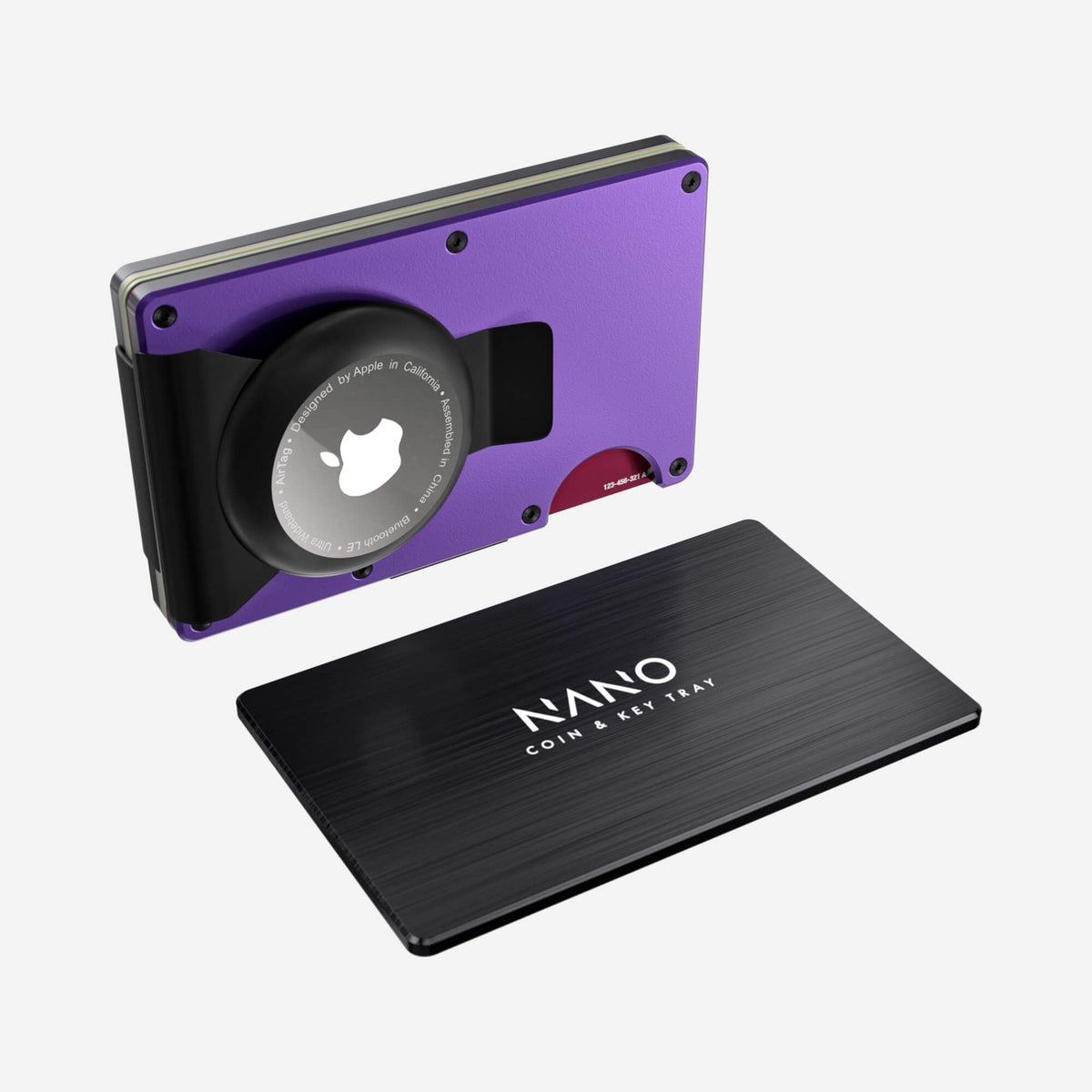 AirTag Money Clip Wallet (Nebula Purple) Essential Bundle