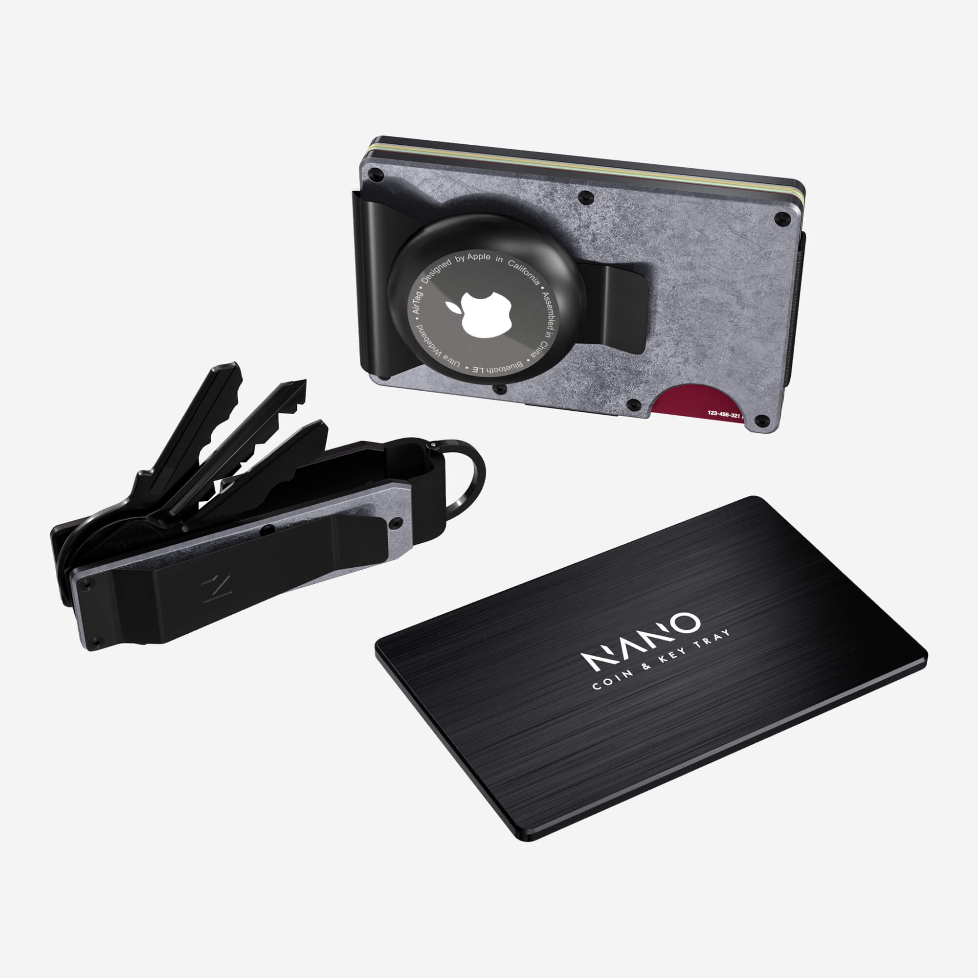AirTag Money Clip Wallet (Dark Storm) Ultimate Bundle