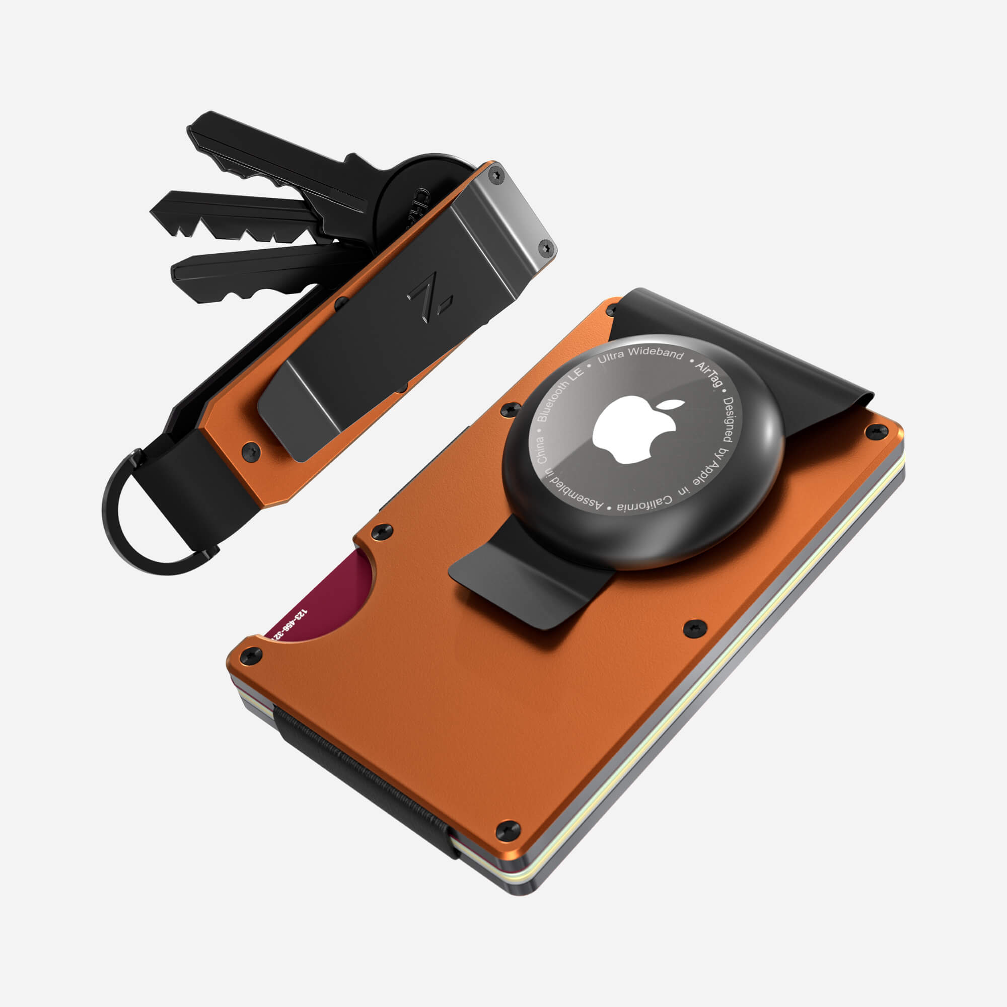 AirTag Money Clip Wallet (Ventura Orange) Everyday Bundle