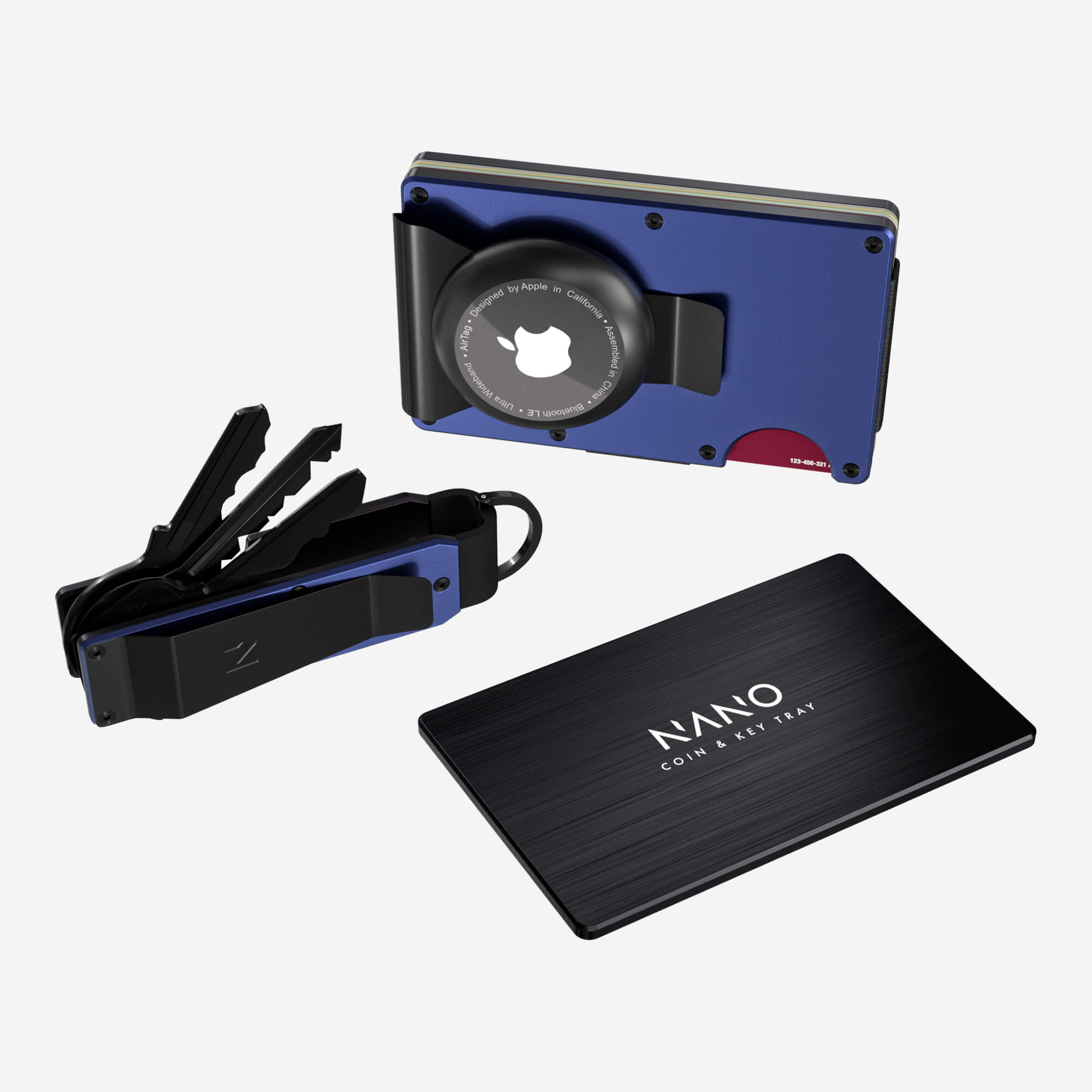 AirTag Money Clip Wallet (Skyfall Navy) Ultimate Bundle