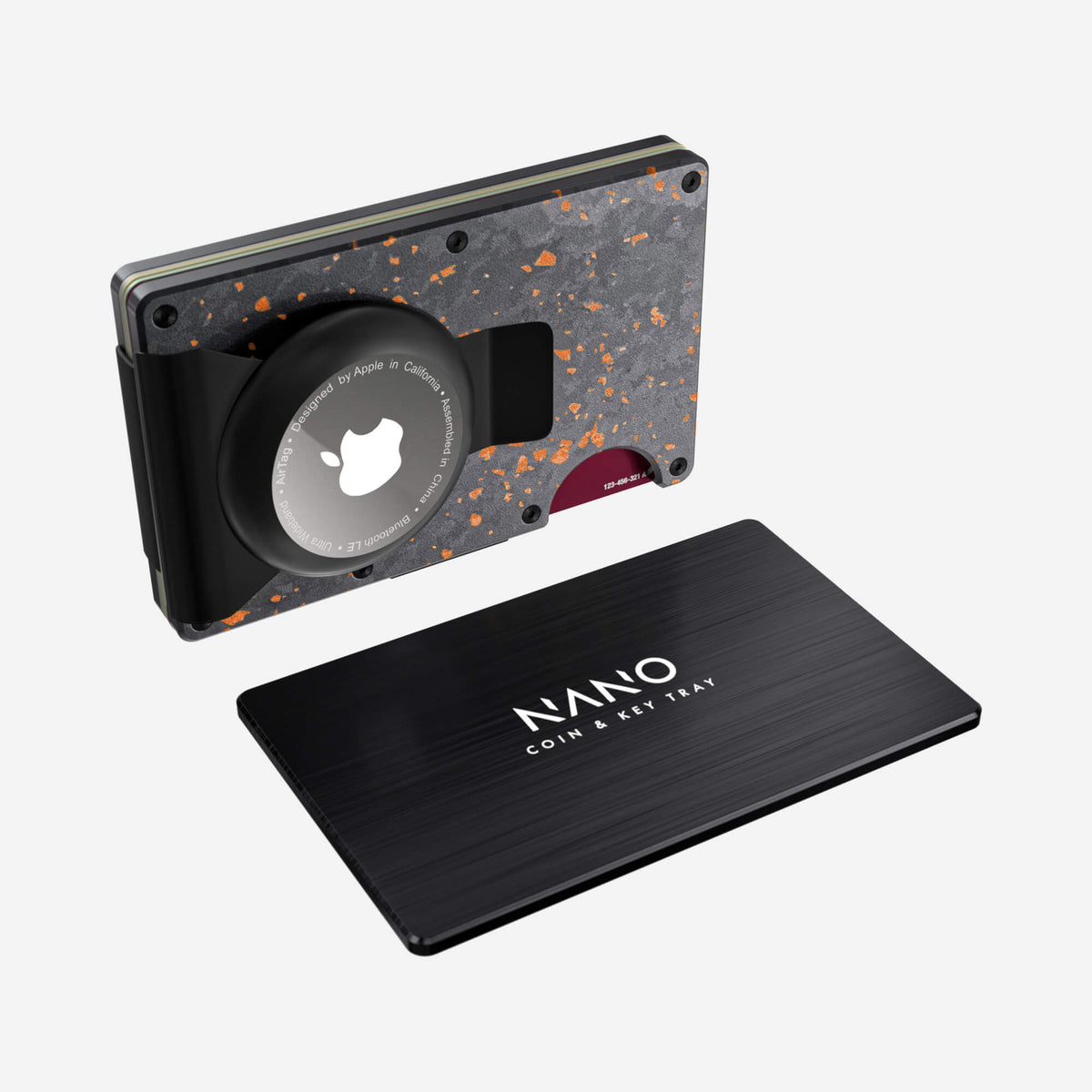 AirTag Money Clip Wallet (Nero/Arancione) Essential Bundle