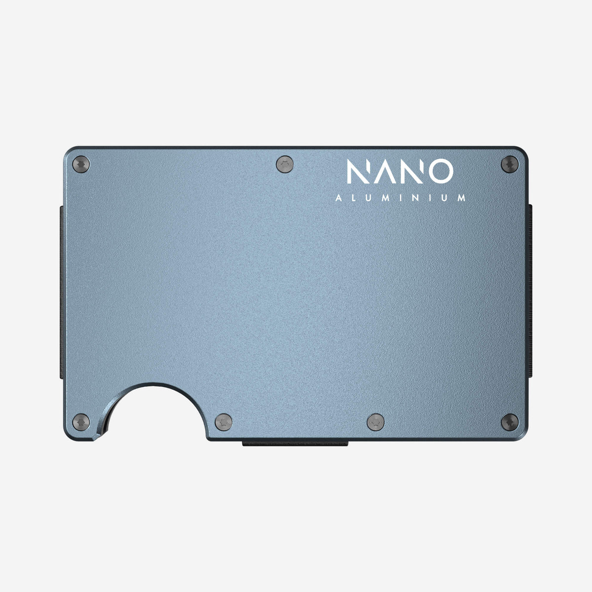 NANO Forza Grey aerospace aluminium money clip wallet — standard version without engraving