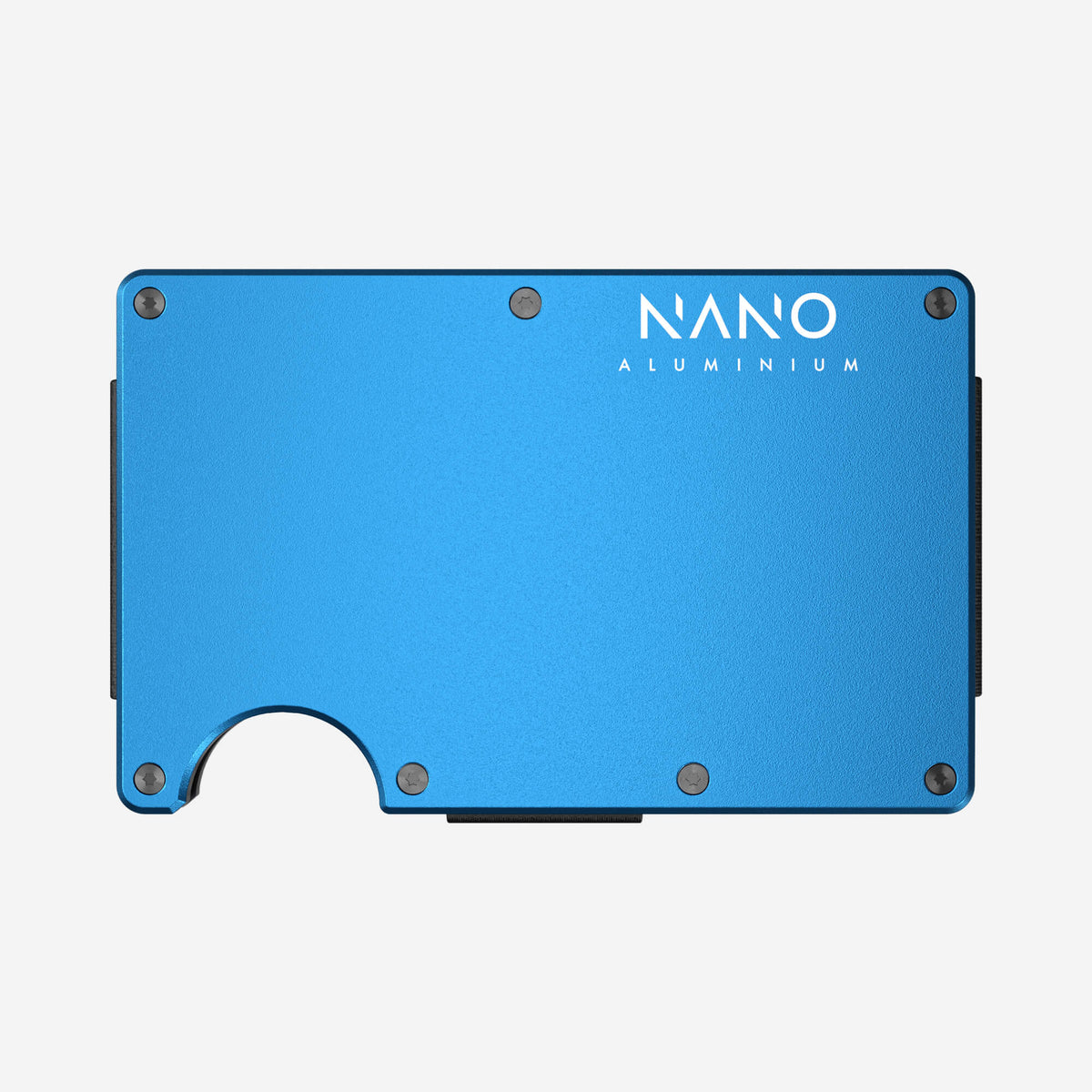 NANO Velocity Blue aerospace aluminium cash strap wallet — standard version without engraving