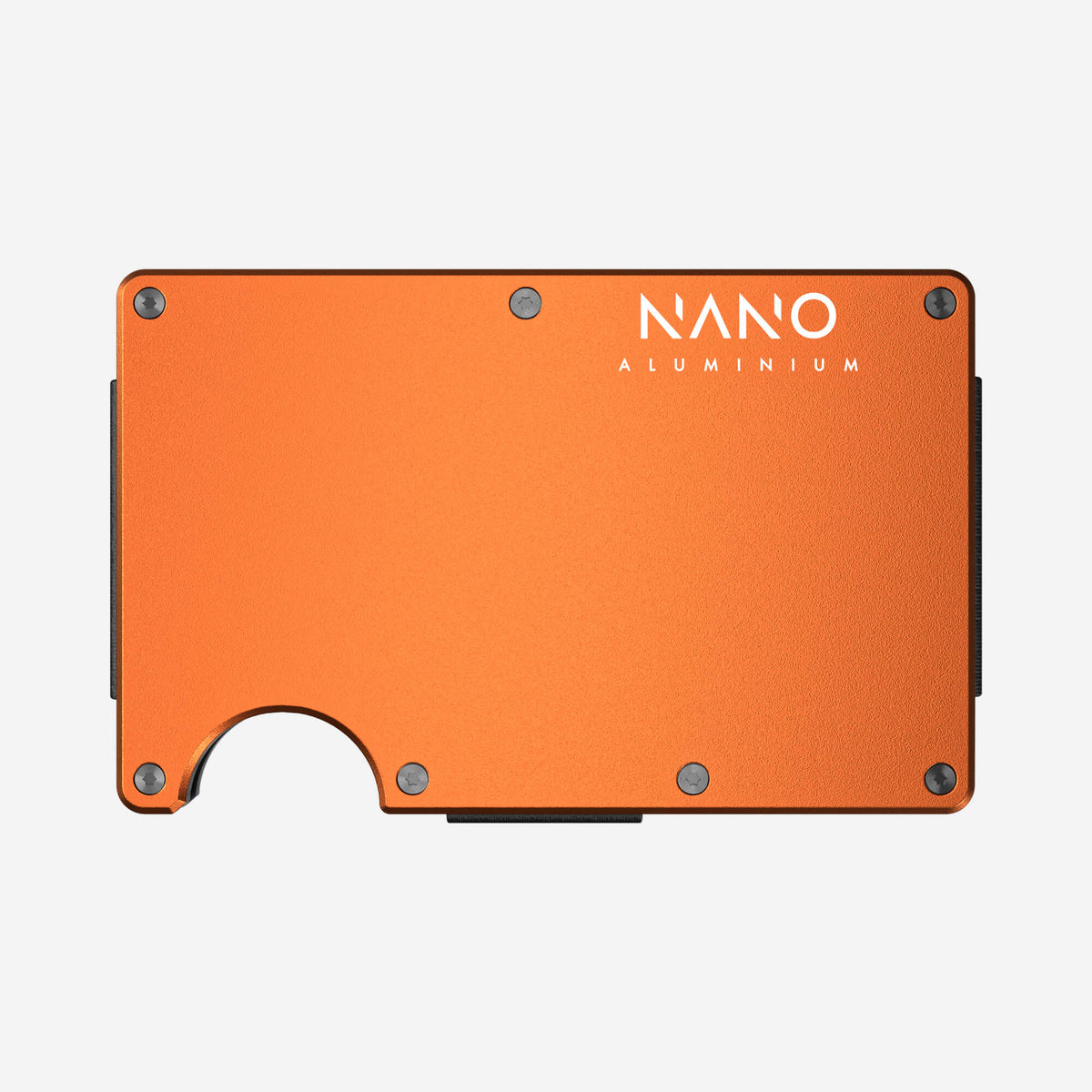 NANO Ventura Orange aerospace aluminium cash strap wallet — standard version without engraving