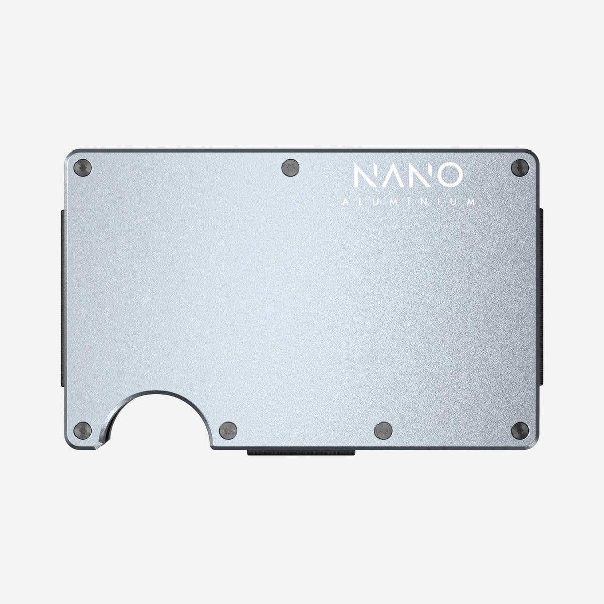 NANO Spyder Grey aerospace aluminium cash strap wallet — standard version without engraving