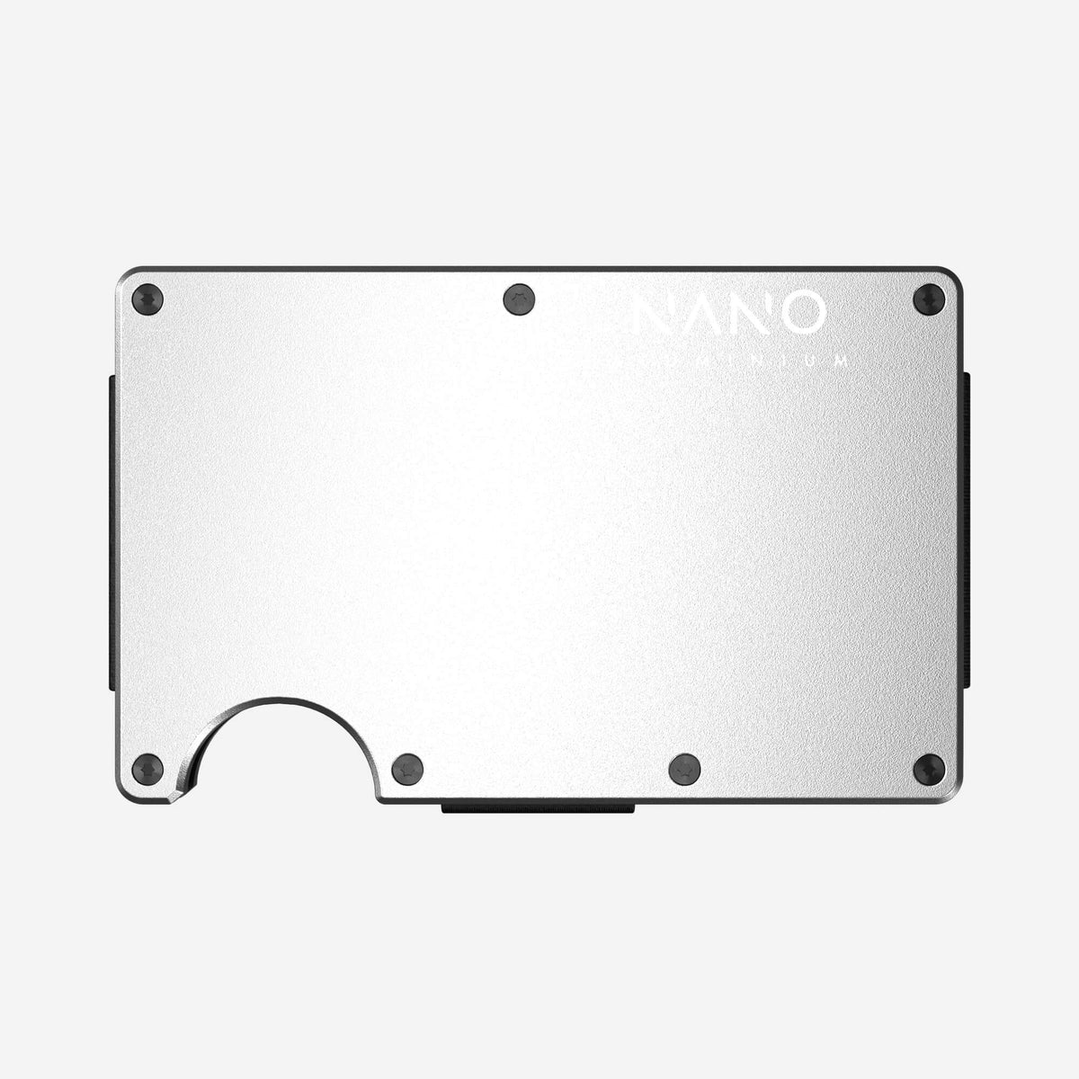 NANO Ghost Silver aerospace aluminium money clip wallet — standard version without engraving