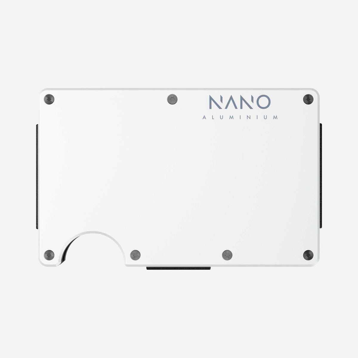 NANO Carrera White aerospace aluminium money clip wallet — standard version without engraving