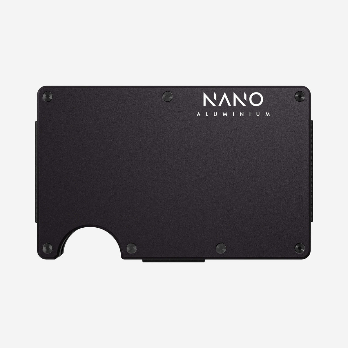 Front view of the NANO™ Aluminium Cash Strap Wallet in Phantom Black