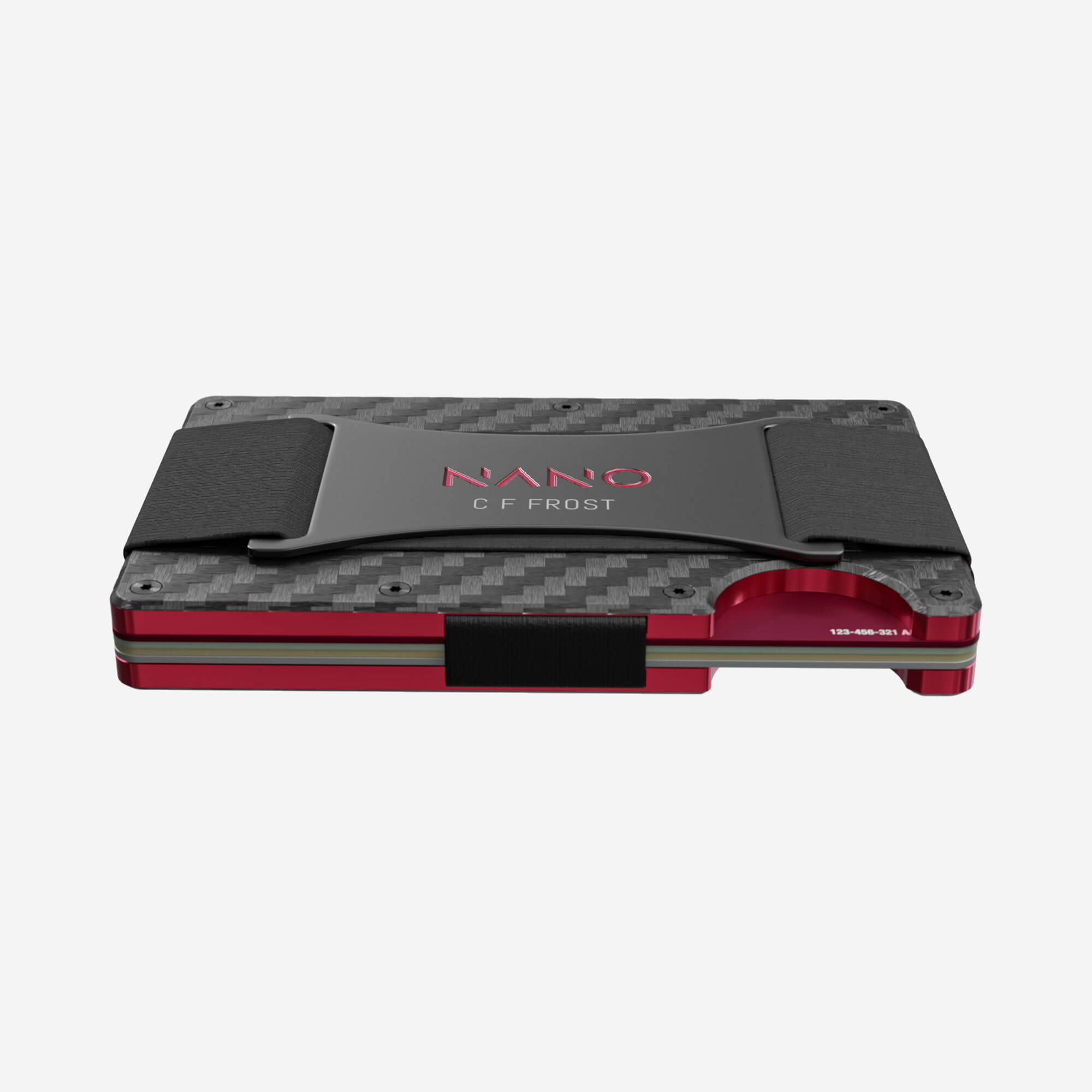 003 Personalised Cash Strap Wallet (Stealth Black/Volcano Red)