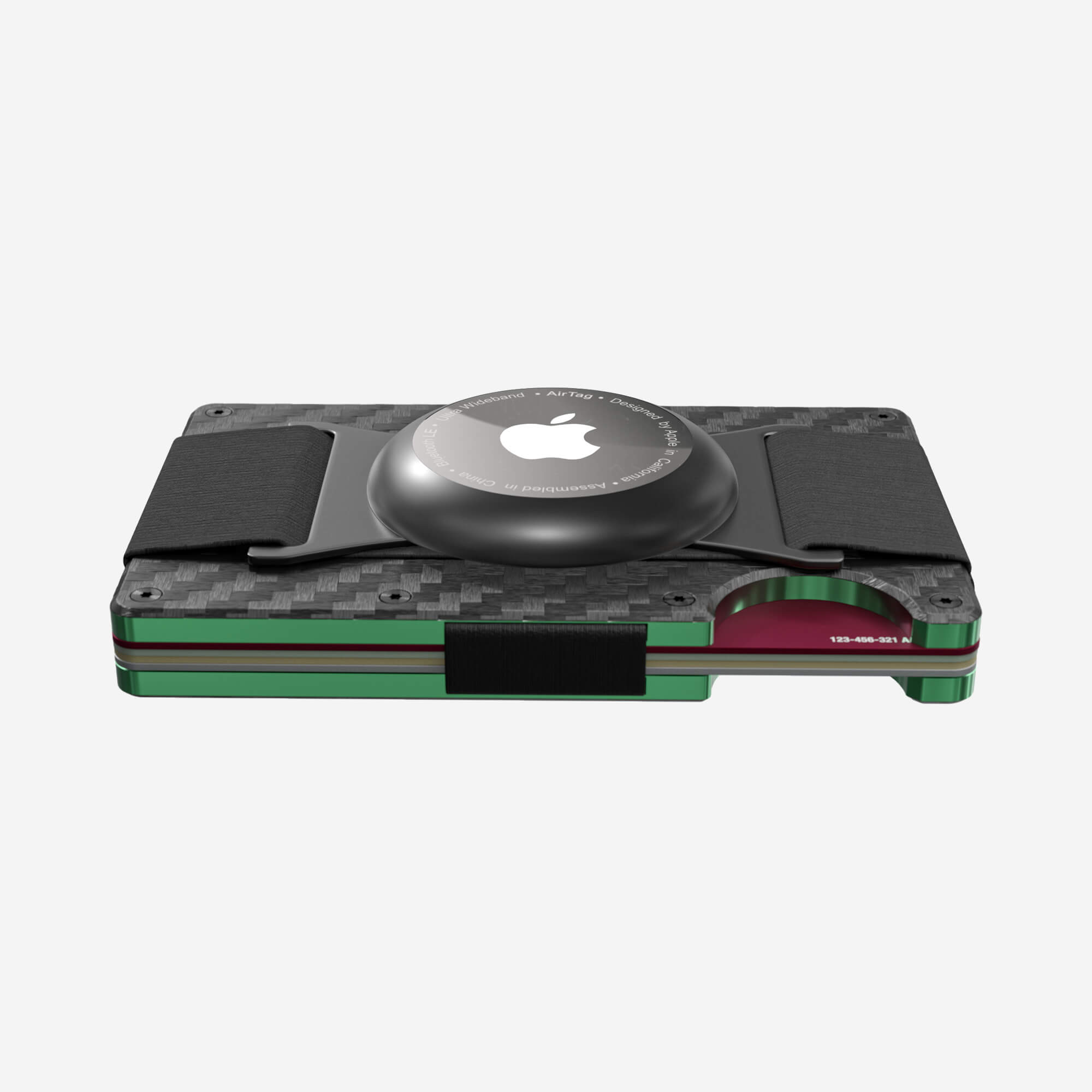 005 AirTag Cash Strap Wallet (Stealth Black/Viper Green)