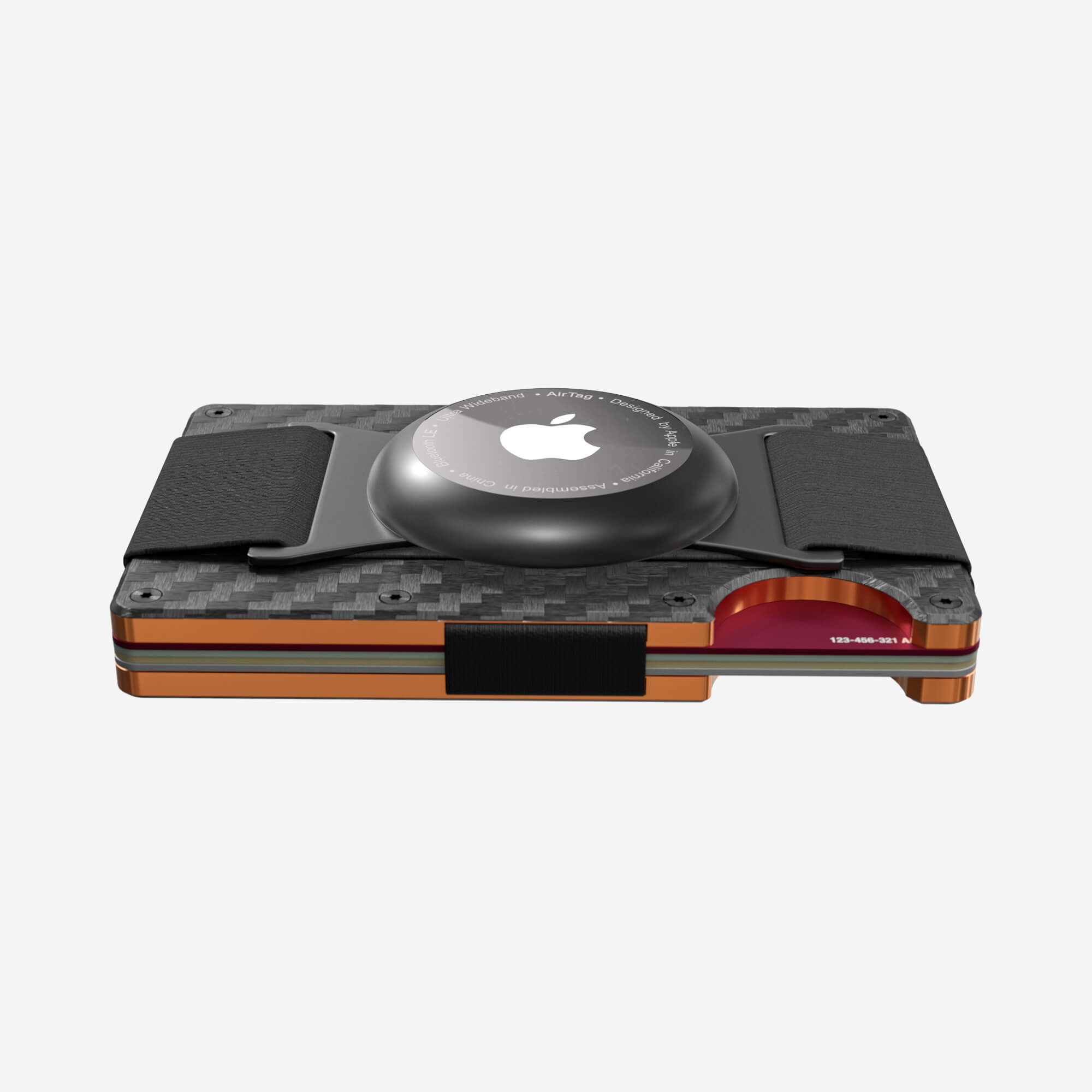 002 AirTag Cash Strap Wallet (Stealth Black/Ventura Orange)