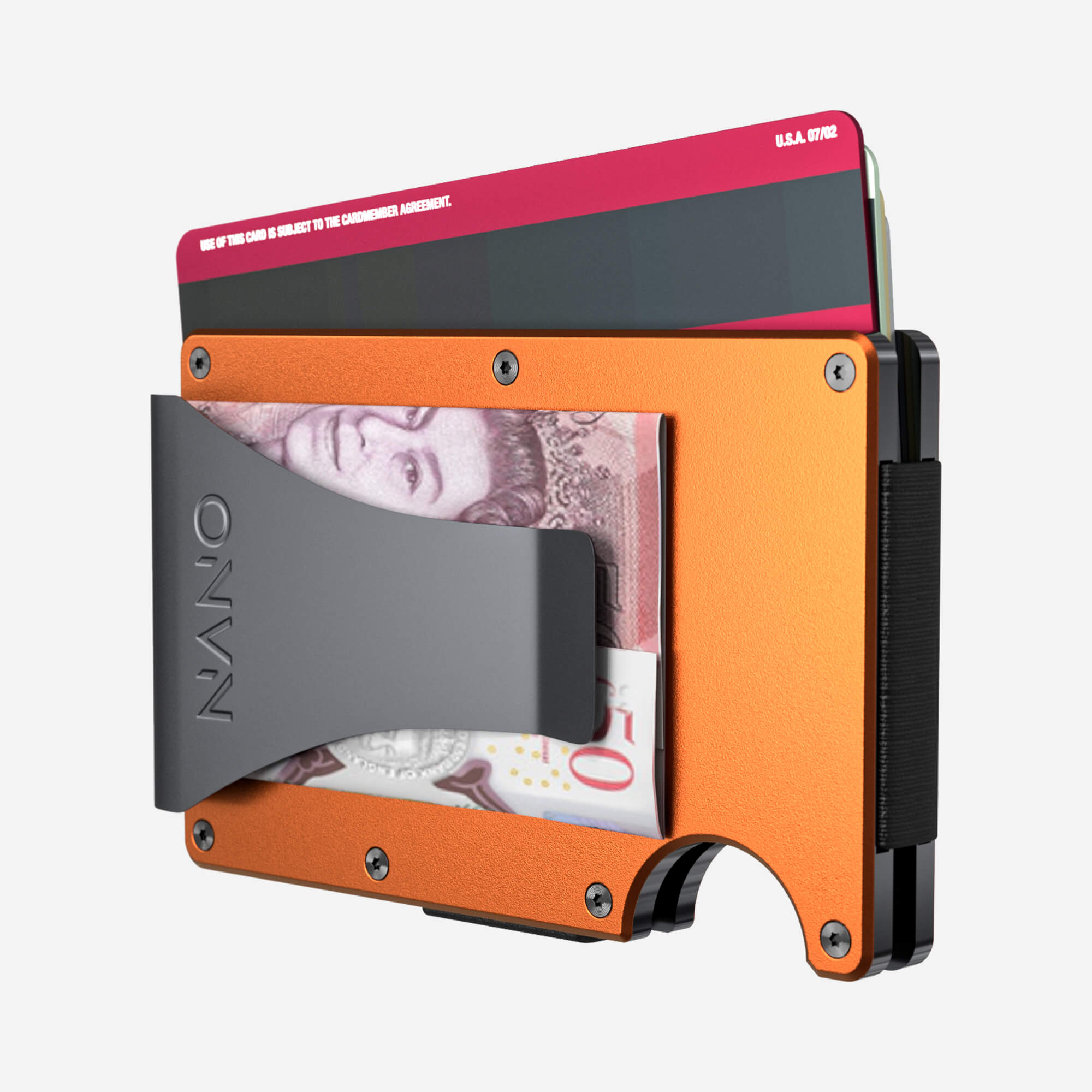 Personalised Money Clip Wallet (Ventura Orange)