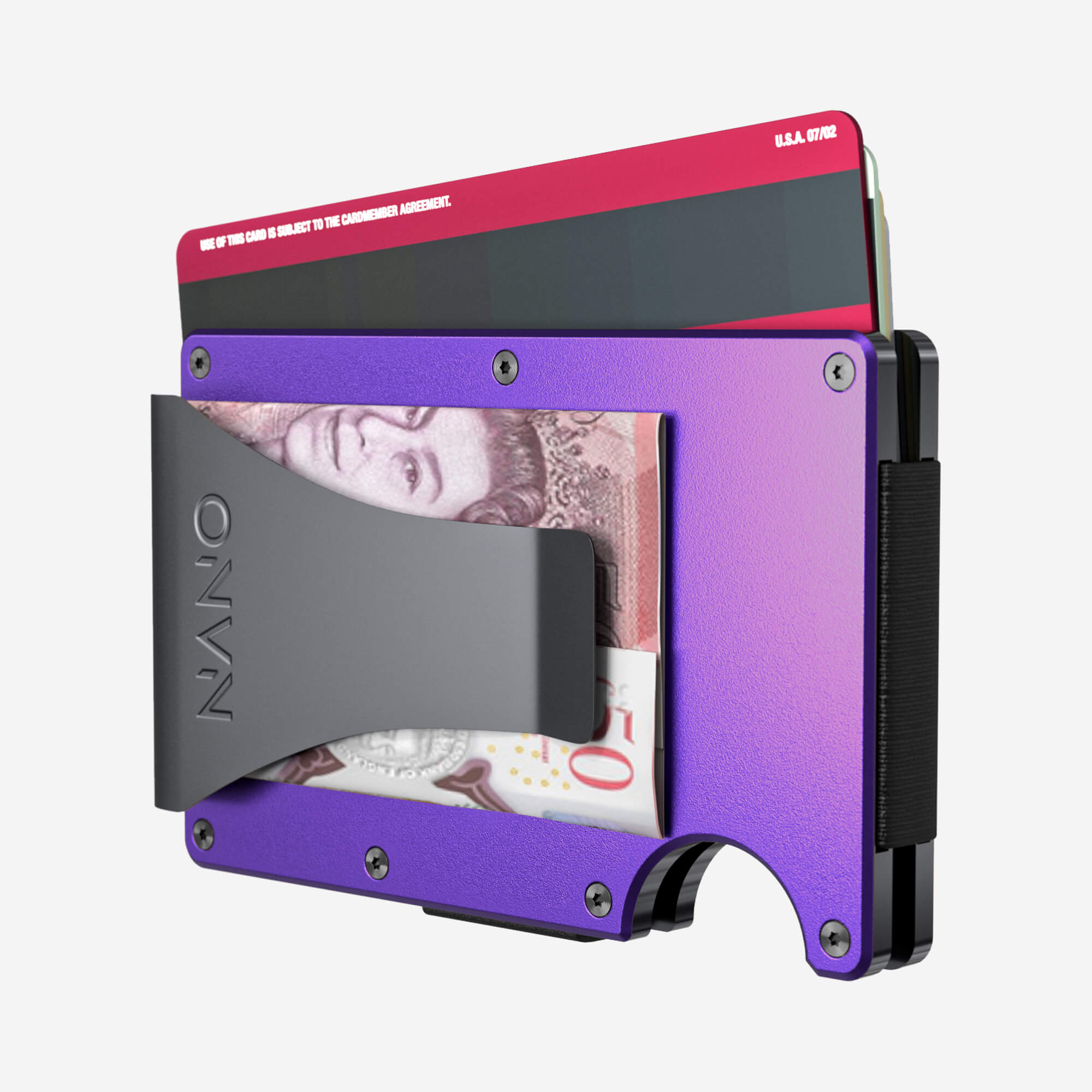 Personalised Money Clip Wallet (Nebula Purple)