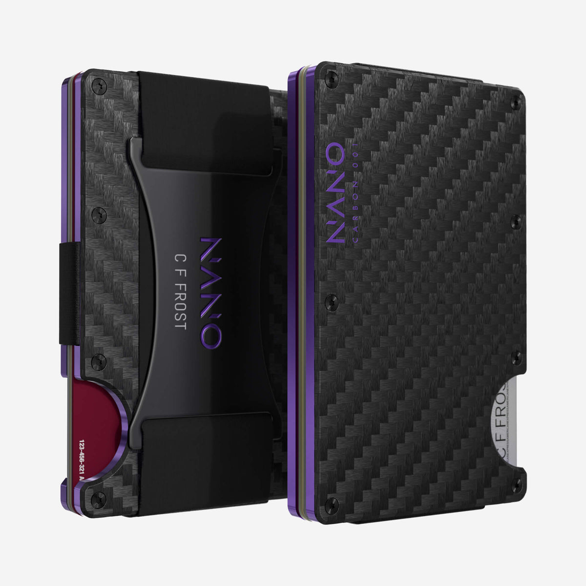 001 Personalised Cash Strap Wallet (Stealth Black/Nebula Purple)