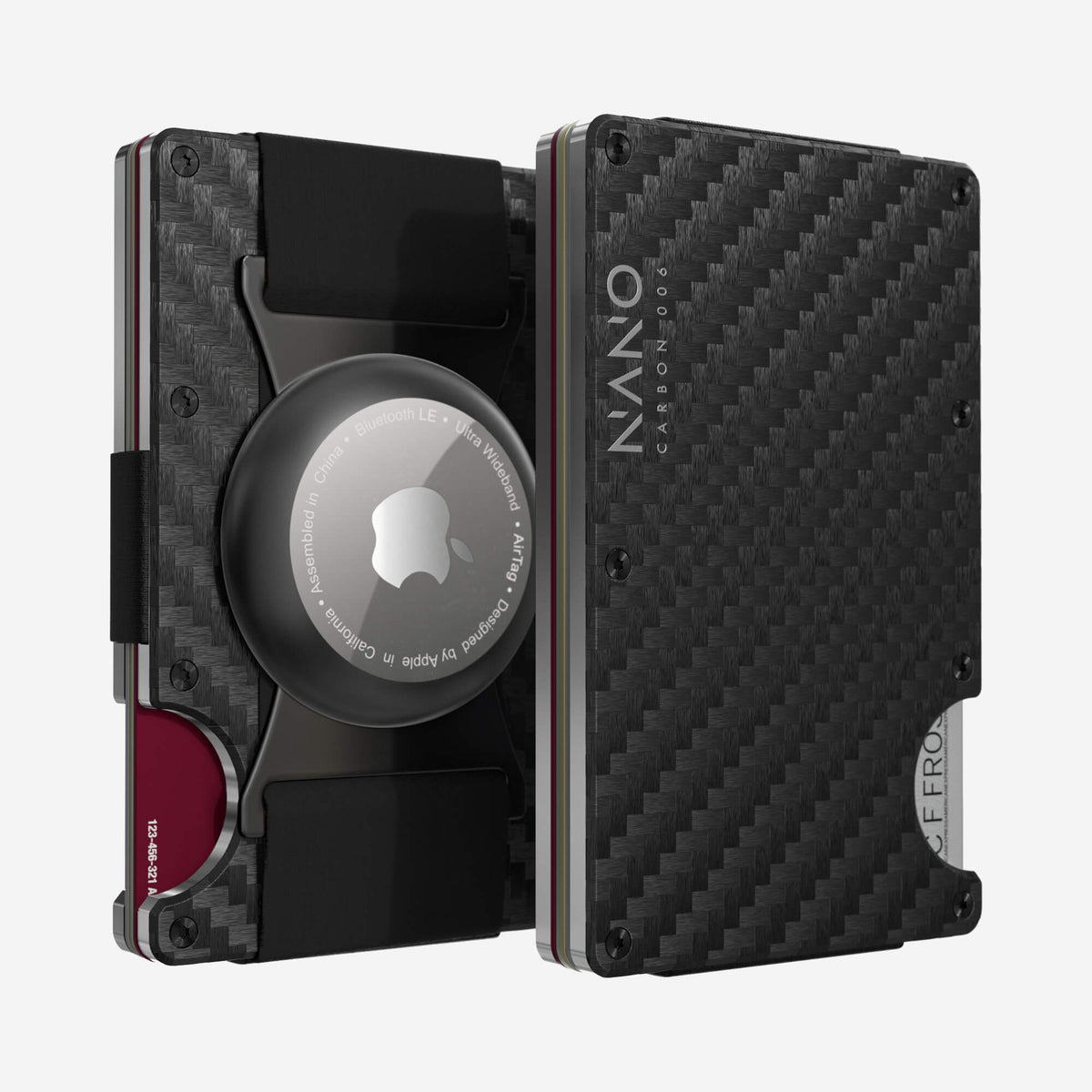 006 AirTag Cash Strap Wallet (Stealth Black/Ghost Silver)