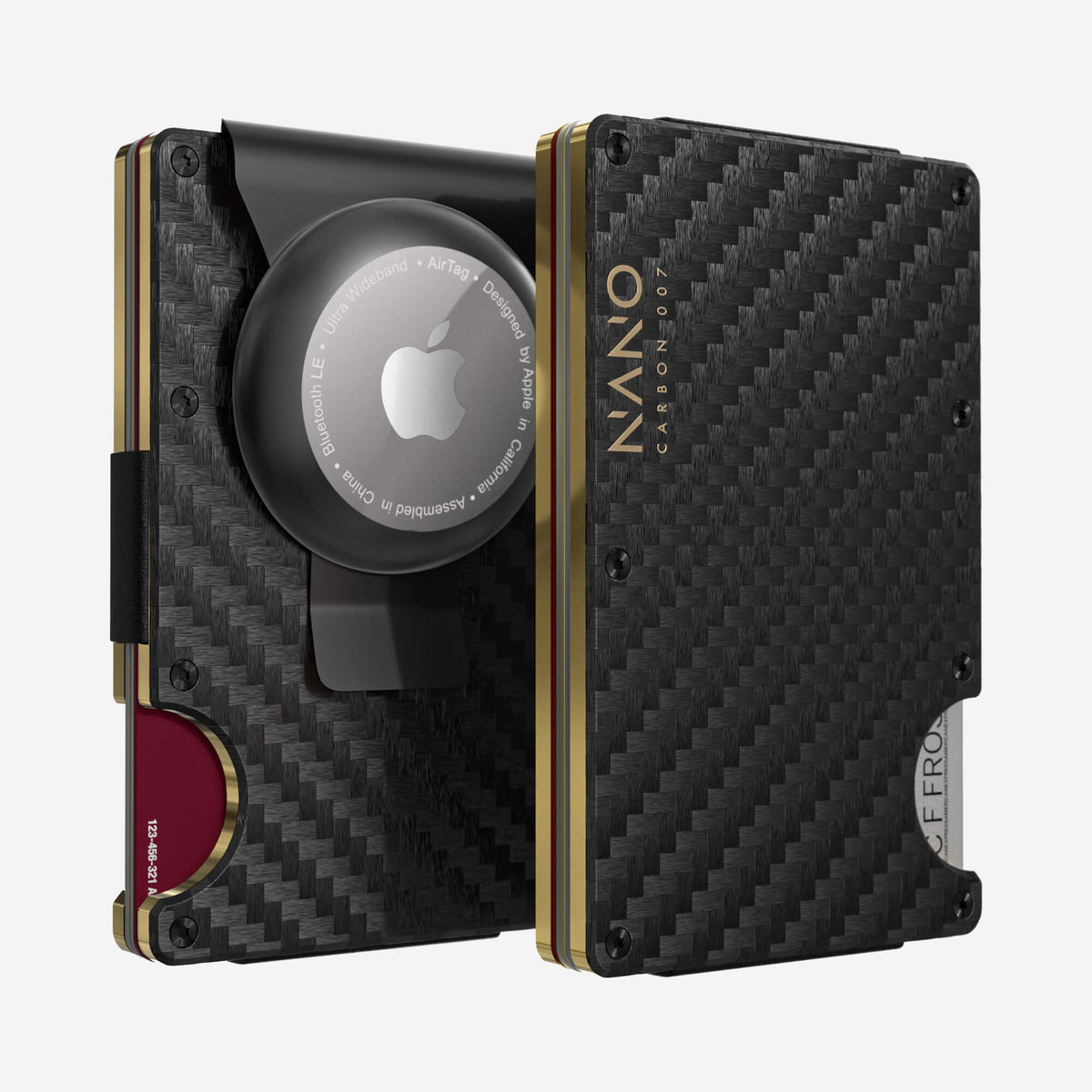 007 AirTag Money Clip Wallet (Stealth Black/Spectre Gold)